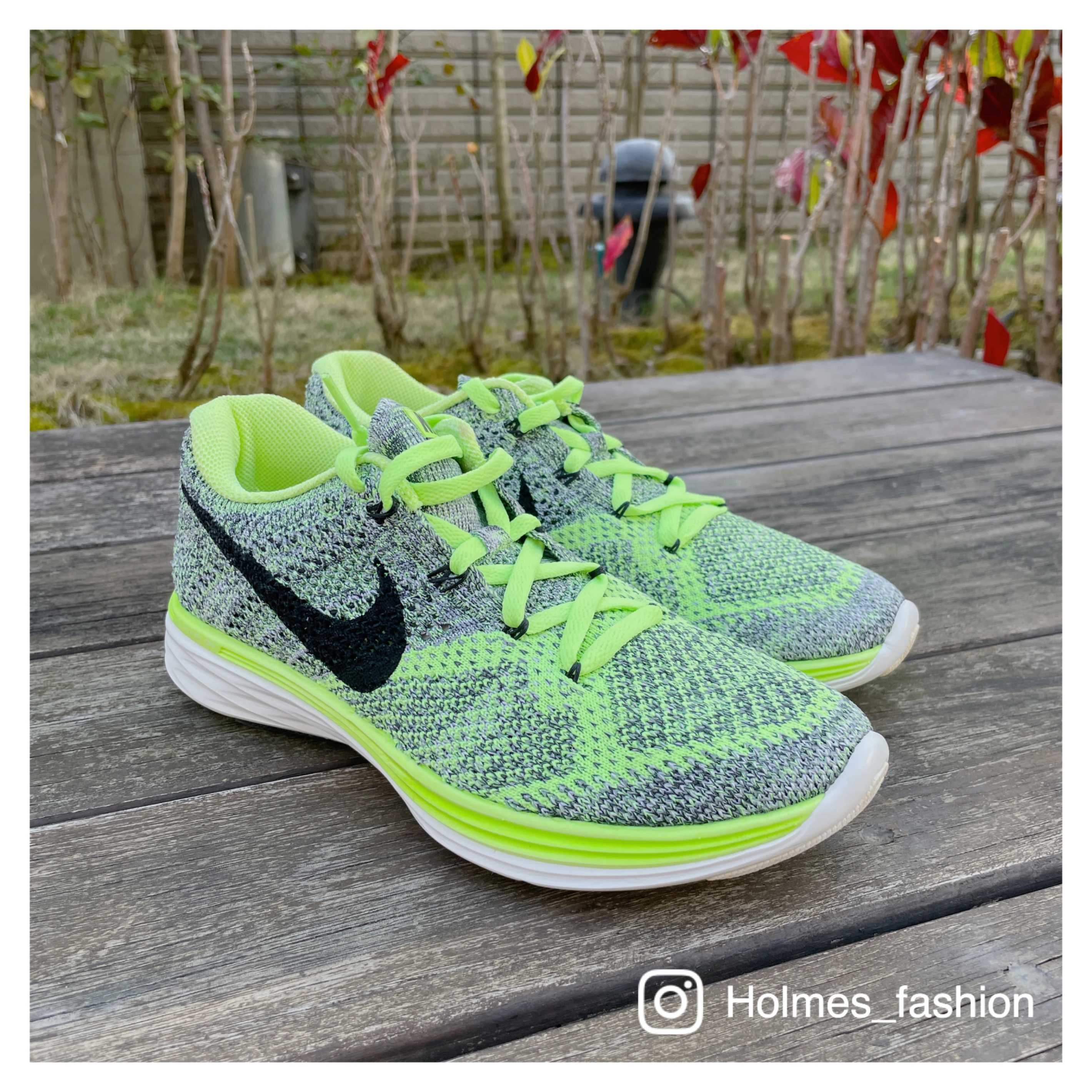 [Holmes]NIKE FLYKNIT LUNAR 3 螢光黃綠色 24公分
