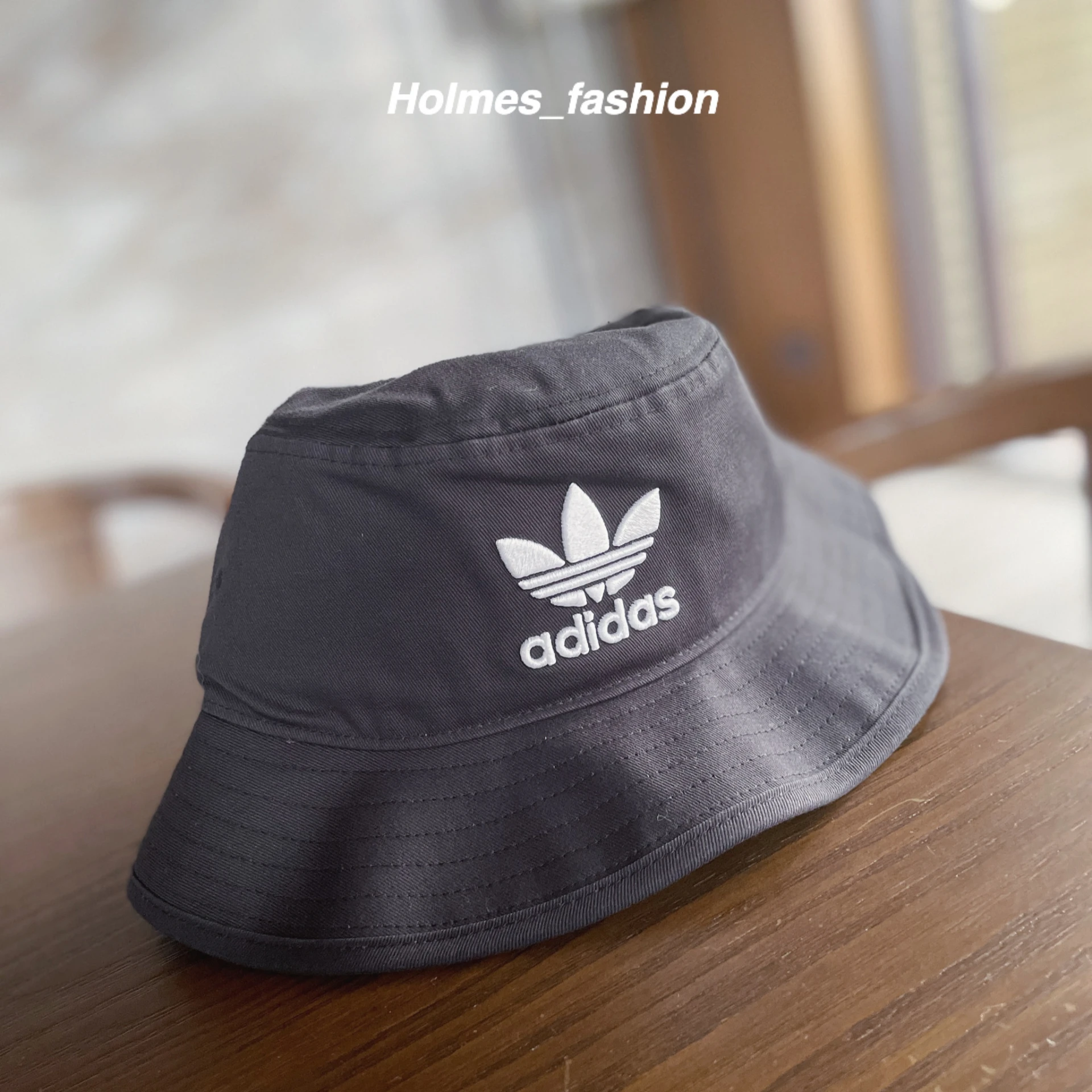 [Holmes]ADIDAS 三葉草 帆布 漁夫帽 大LOGO刺繡
