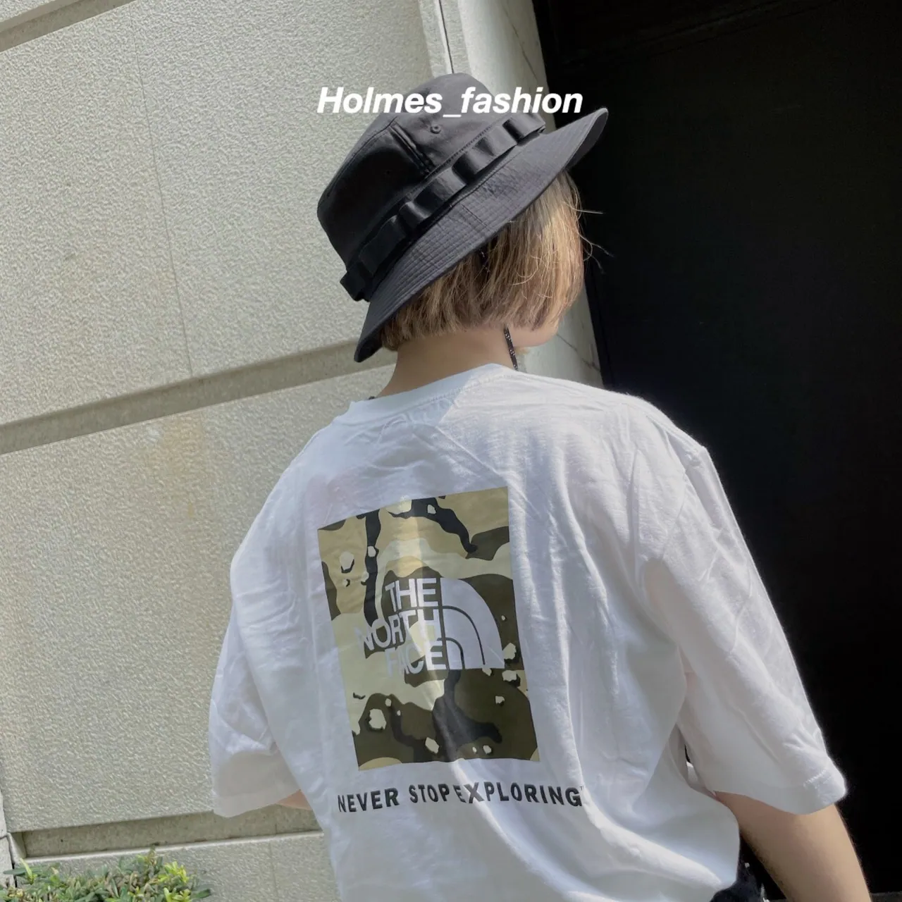 [Holmes]THE NORTH FACE 北臉 BOX LOGO 短袖 迷彩白