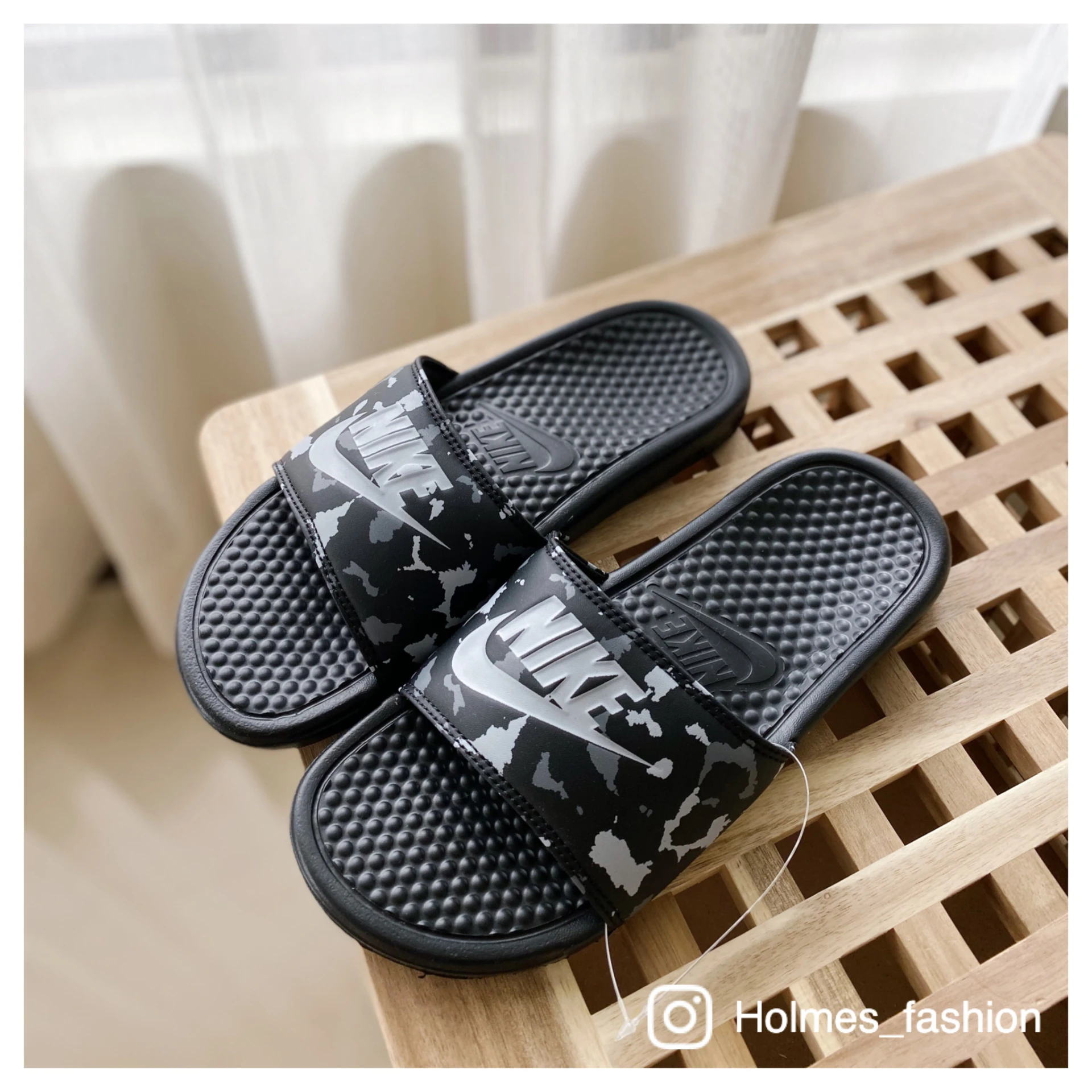 [Holmes]NIKE 海綿拖鞋 迷彩黑 618919-002