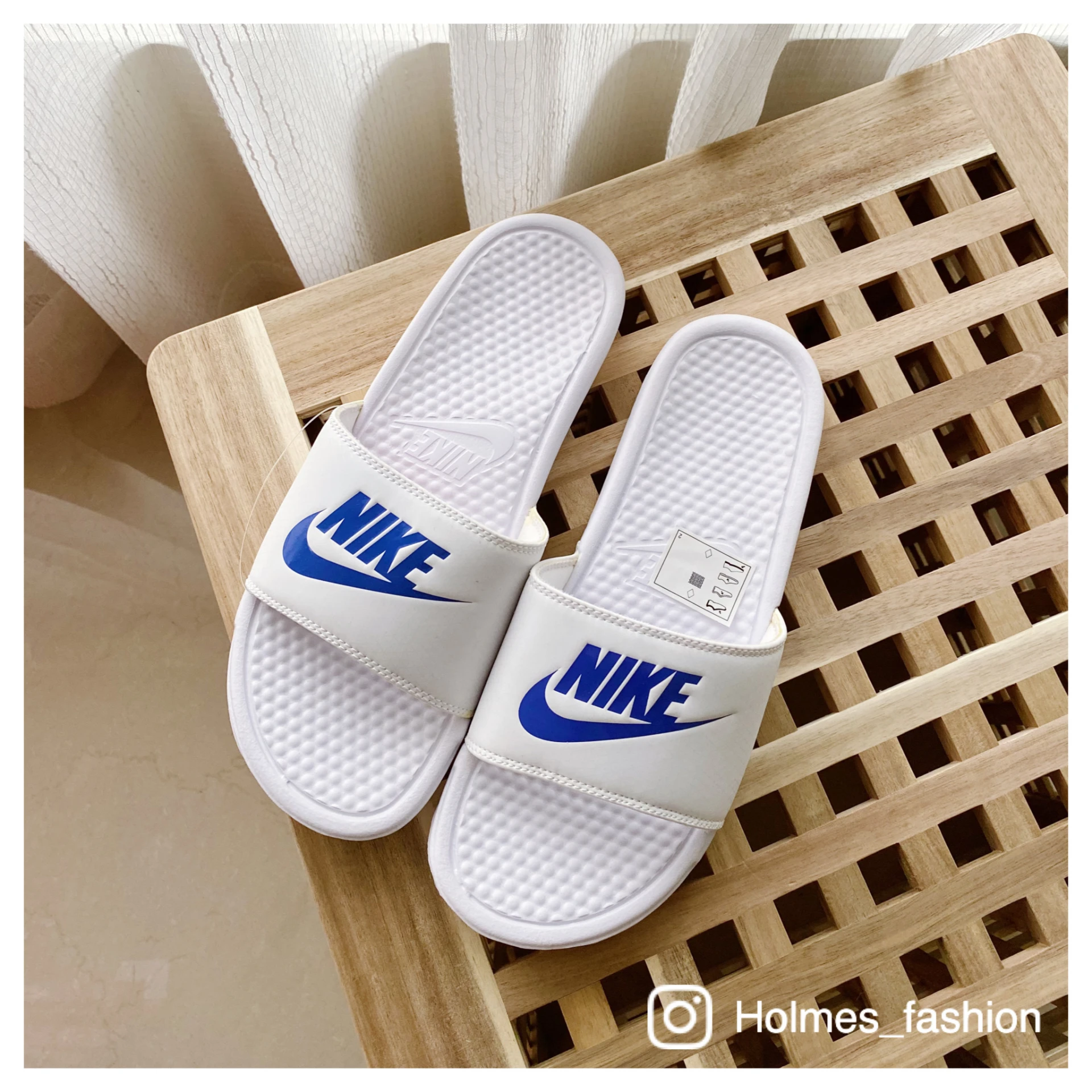 [Holmes]NIKE 海綿拖鞋 白藍色 343880-102