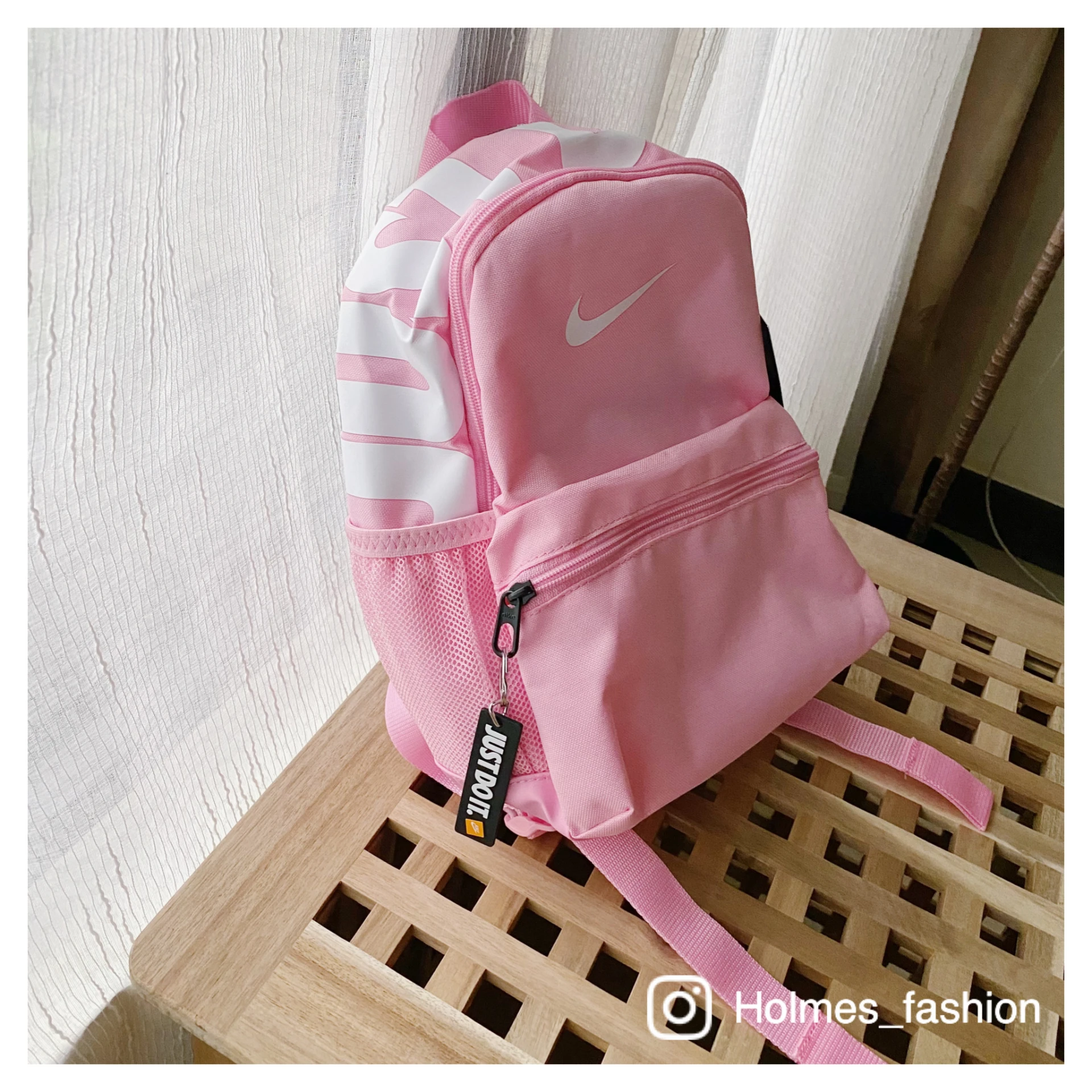 [Holmes]NIKE JUST DO IT 小後背包 粉白色 BA5559-655