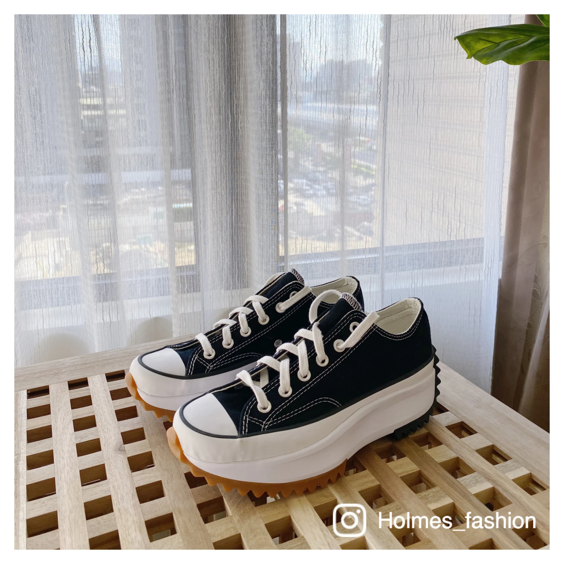 [Holmes]現貨 CONVERSE RUN STAR HIKE 帆布鞋 鋸齒 低筒 黑白168816C