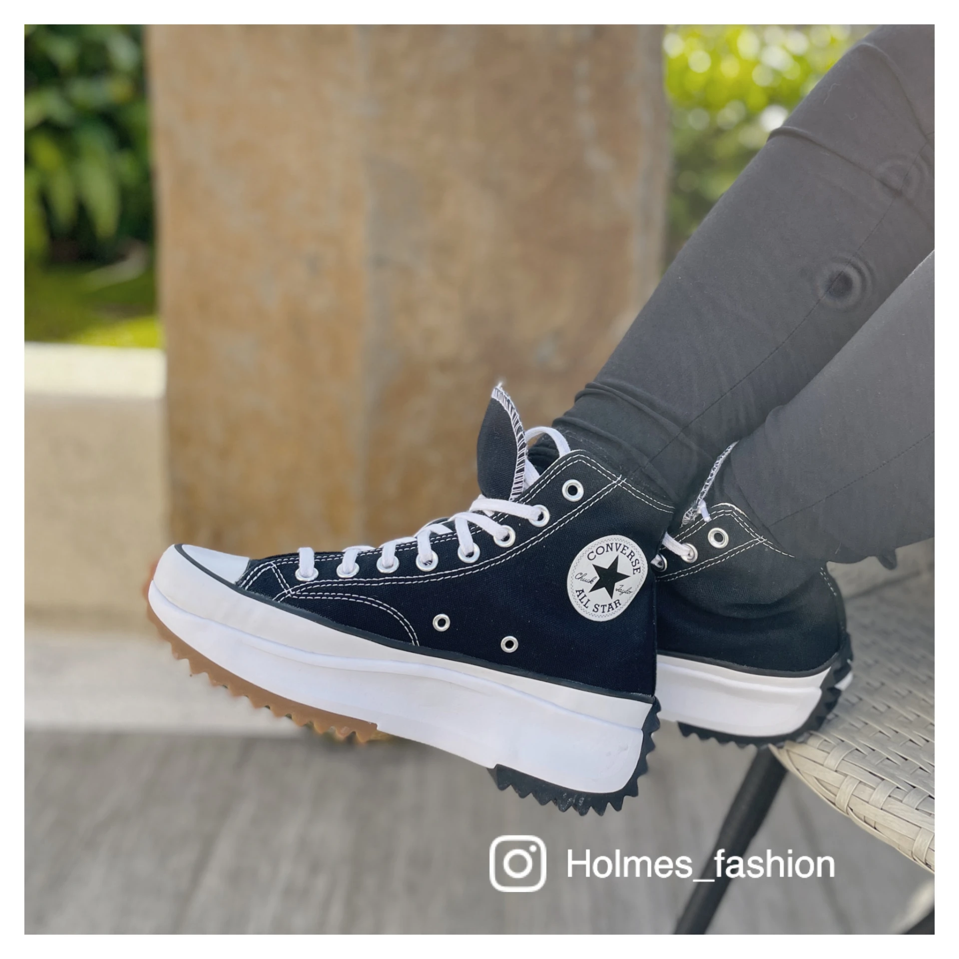 [Holmes]現貨 CONVERSE RUN STAR HIKE 帆布鞋 鋸齒 高筒 黑白166800C JW 平民版