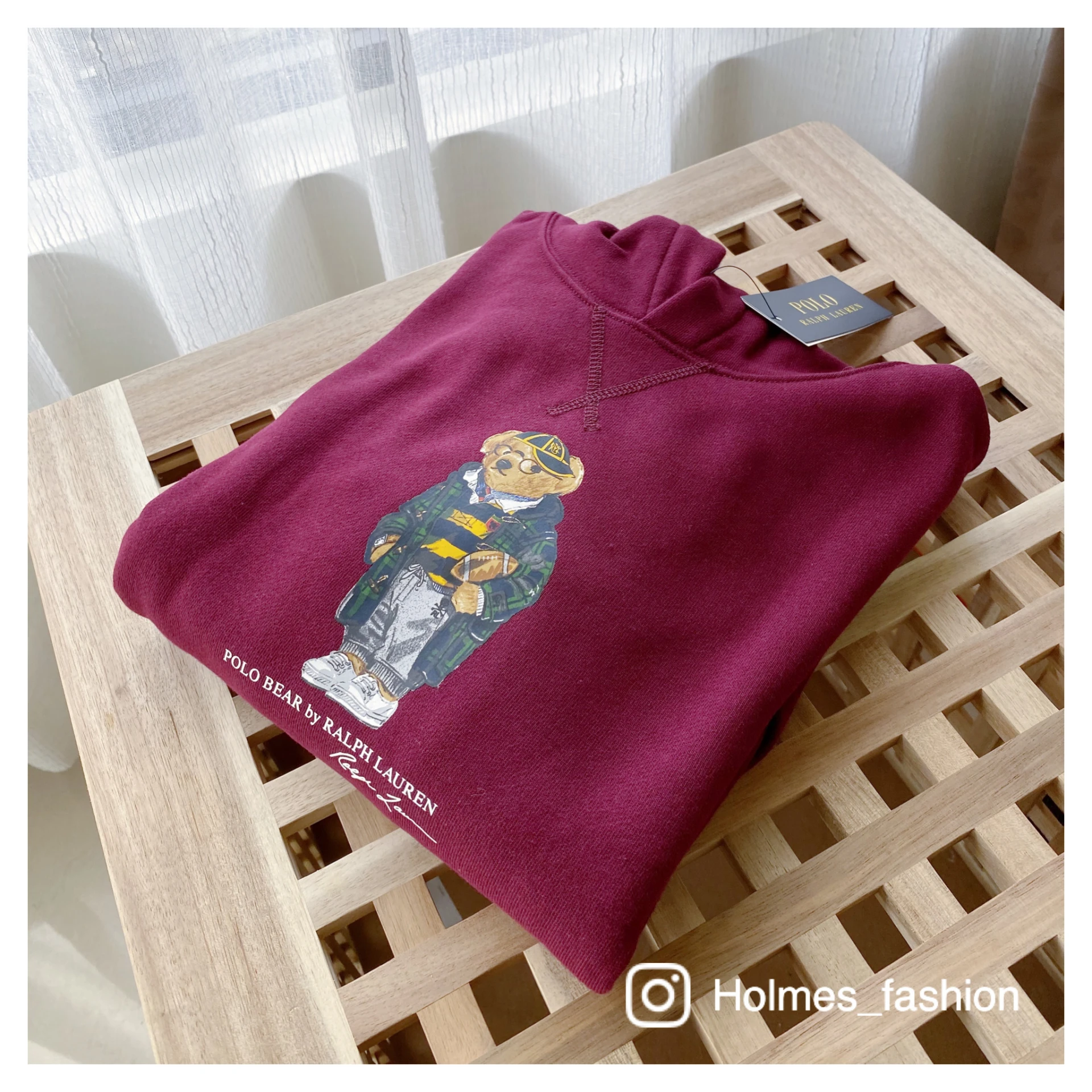 [Holmes]POLO RALPH LAUREN 大童版(青年版) 連帽衛衣 帽踢 酒紅色 POLO熊熊