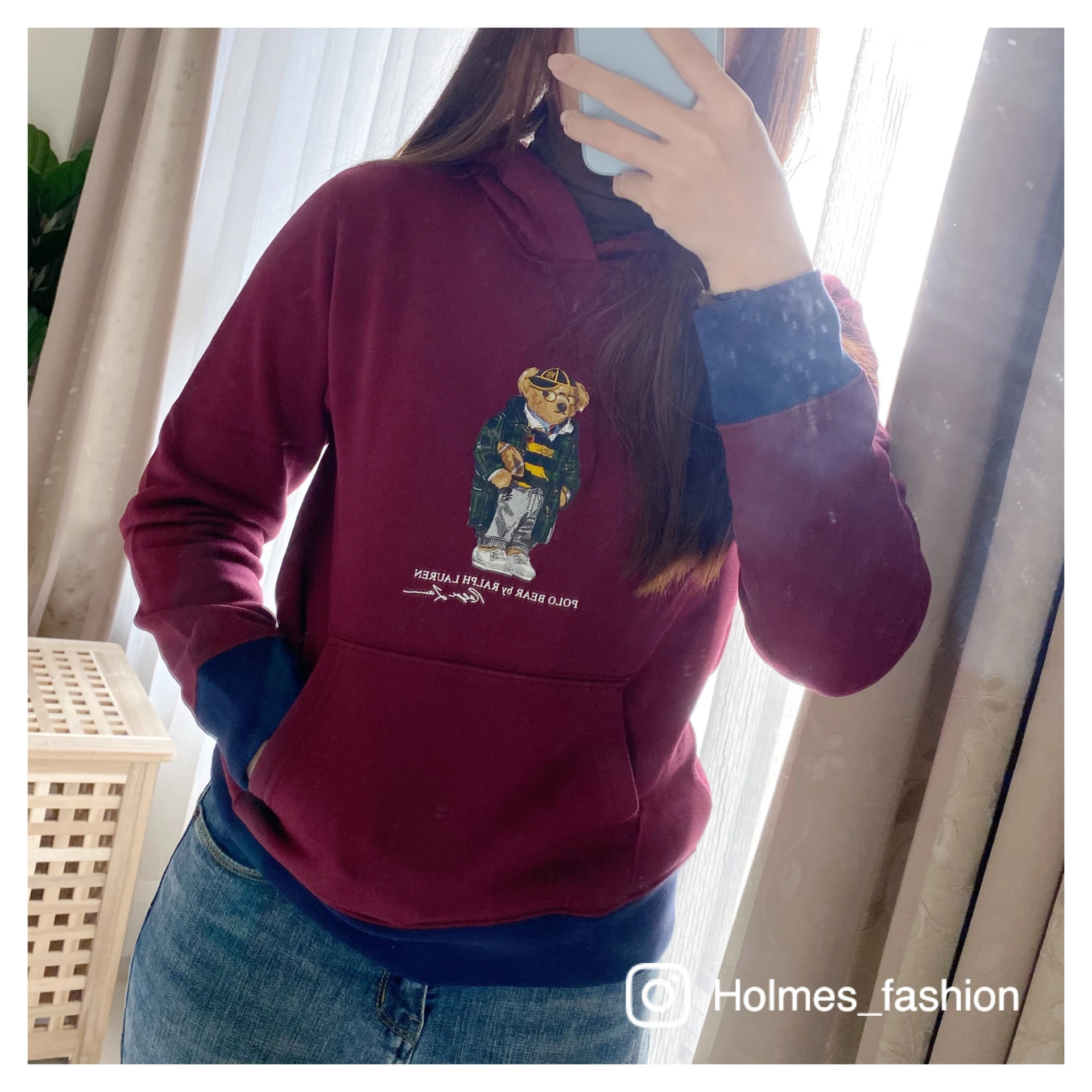 [Holmes]POLO RALPH LAUREN 大童版(青年版) 連帽衛衣 帽踢 酒紅色 POLO熊熊
