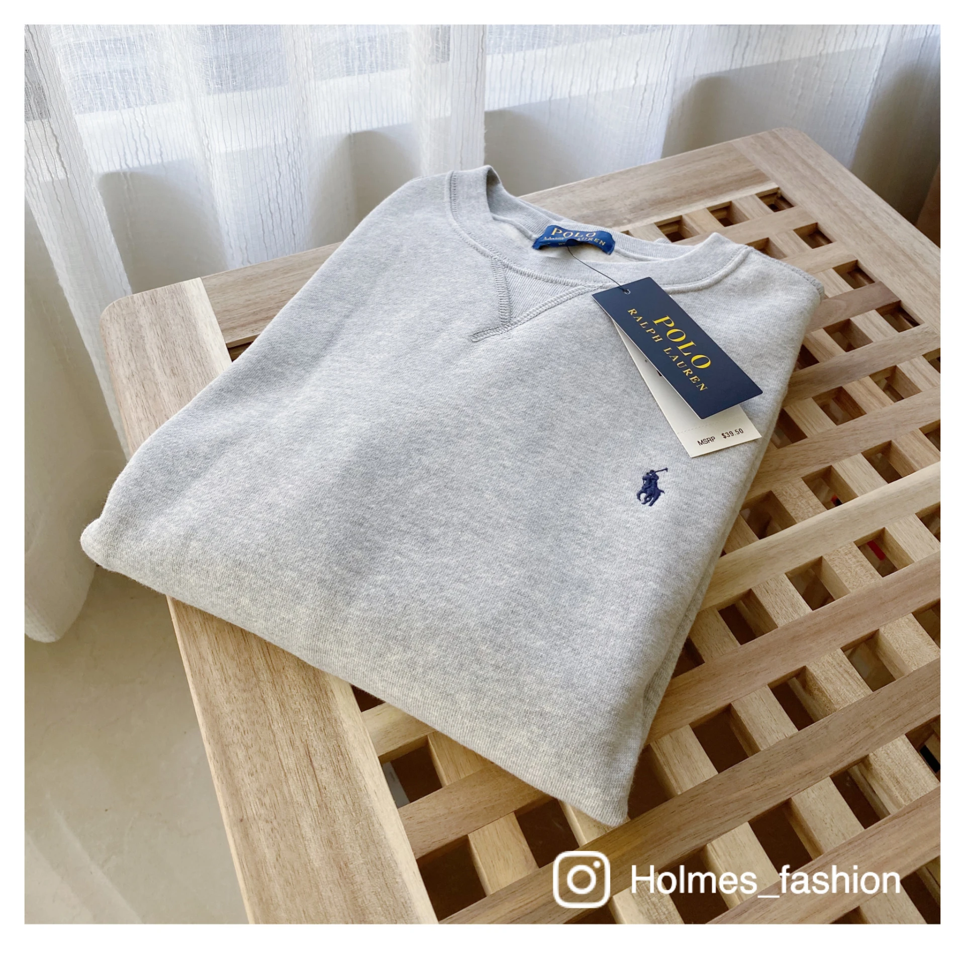 [Holmes]POLO RALPH LAUREN 大童版(青年版) 刷毛 大學踢 灰色
