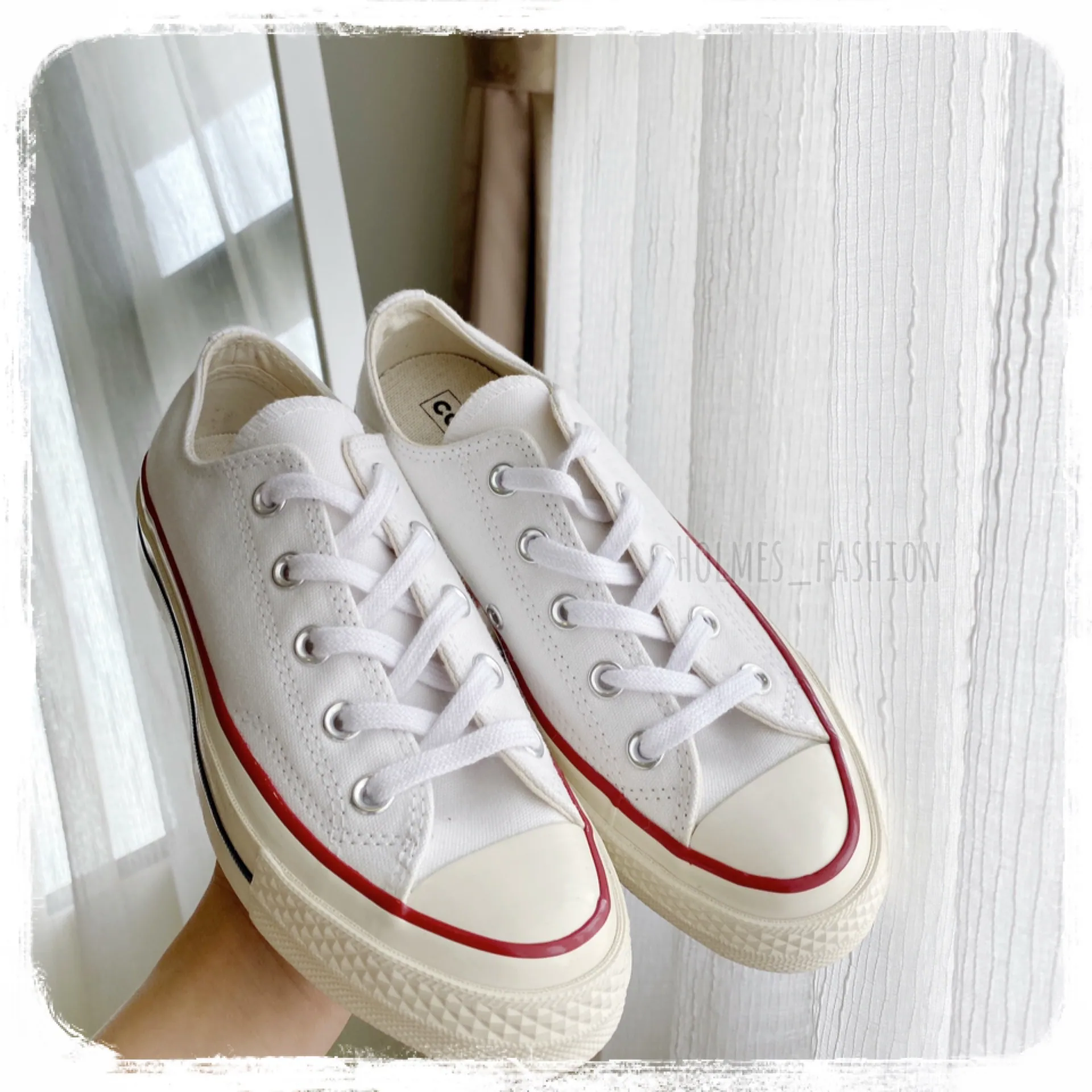 [Holmes]CONVERSE 1970 低筒 帆布鞋 經典復古白 紅線款 162065C