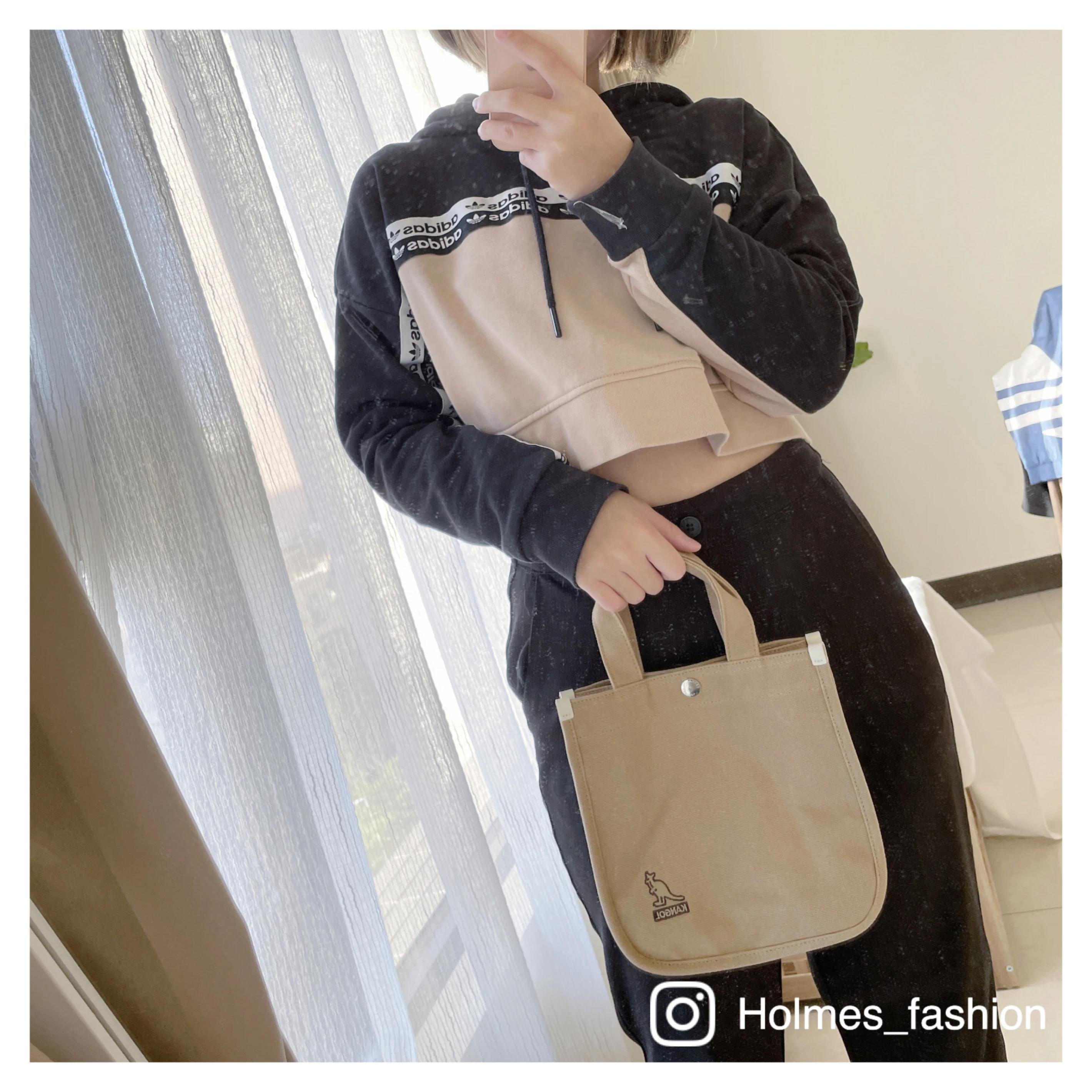 [Holmes]KANGOL  袋鼠 韓國代購 手提/斜背 小包 帆布包 黑色 卡其色