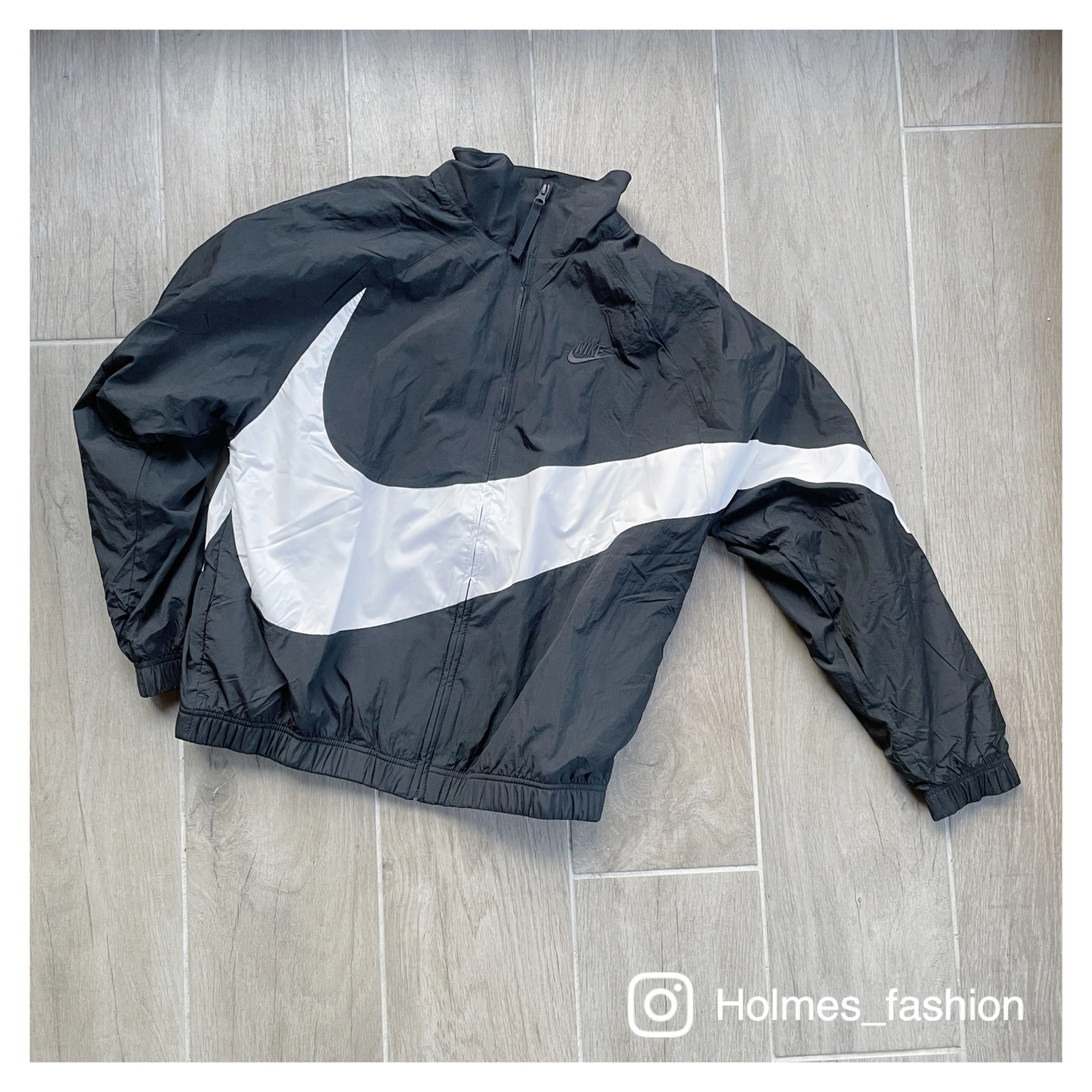 [Holmes]現貨 NIKE BIG SWOOSH JACKET 男版 大勾 風衣外套 黑色/白色