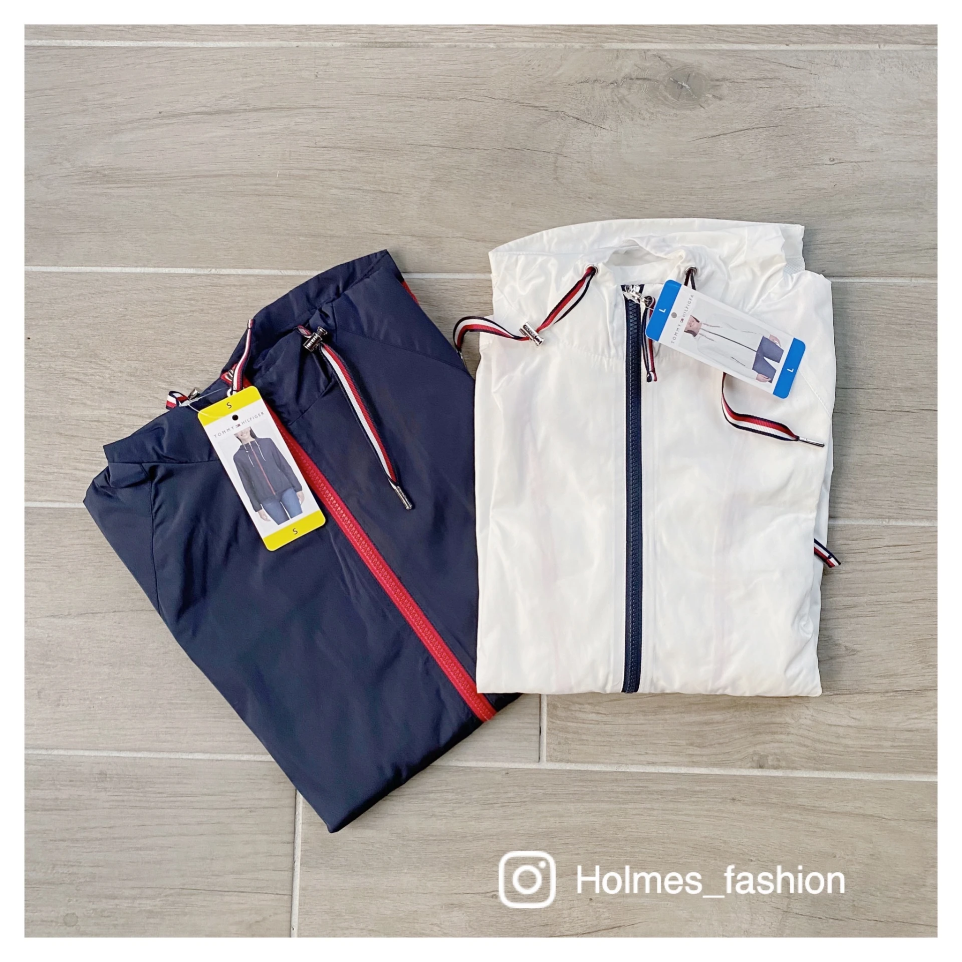 [Holmes]TOMMY HILFIGER 女版 防風 輕薄 風衣外套 深藍/白色