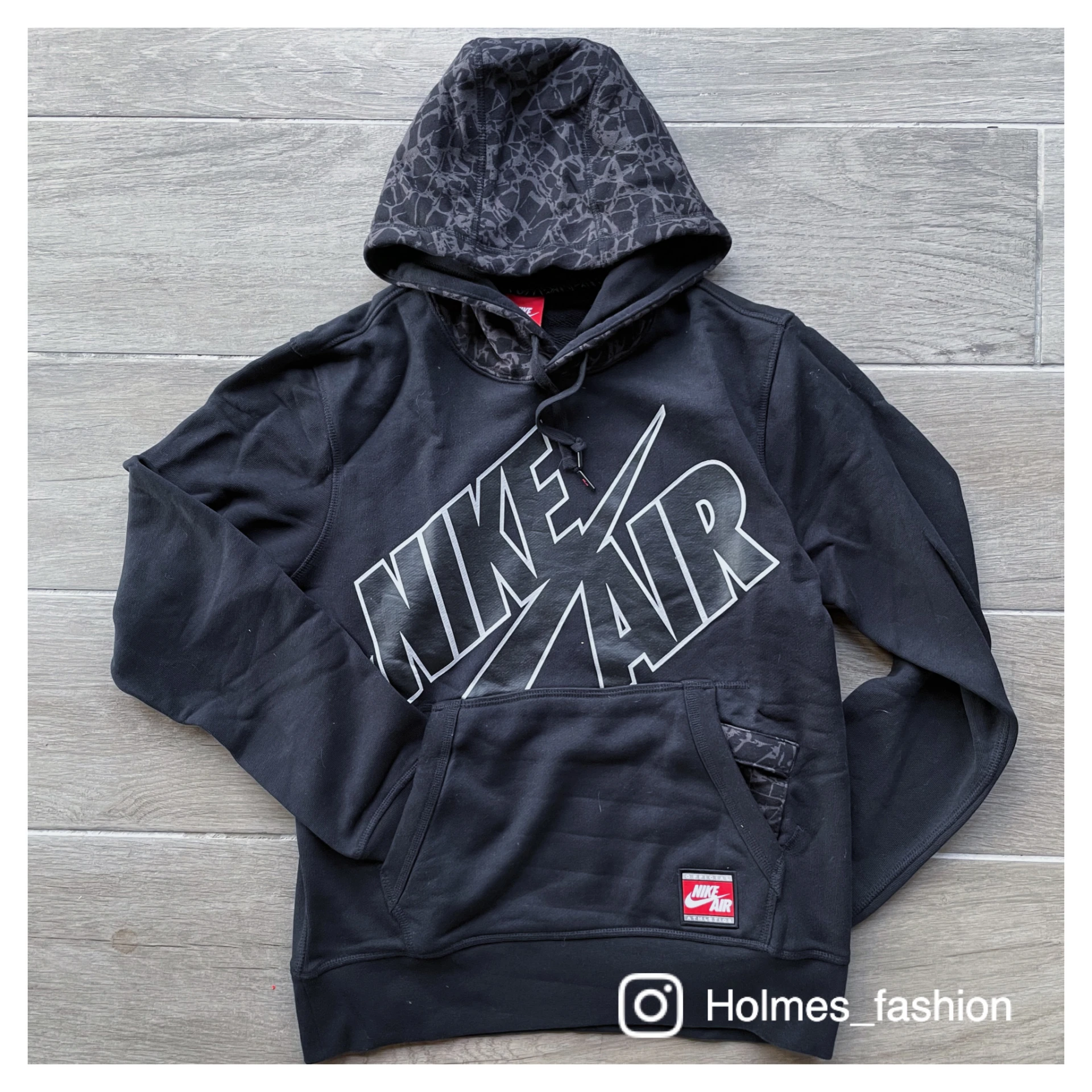 [Holmes]NIKE AIR HOODIE 爆裂紋 帽踢 連帽衛衣 689383-010