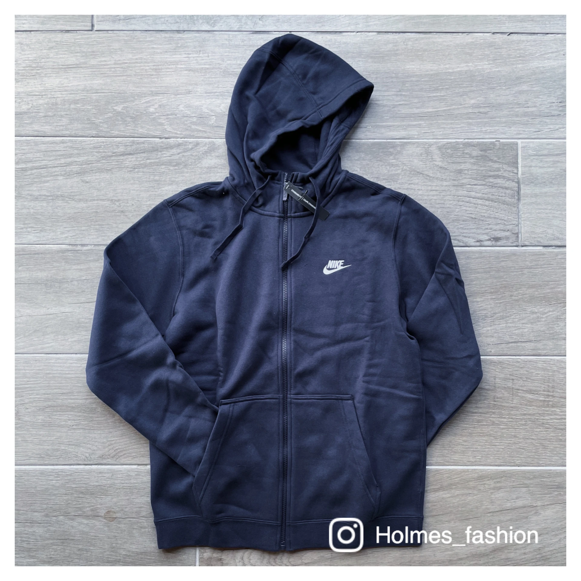[Holmes]NIKE Zip Up Club Hoodie in Navy 804389-451 深藍 棉質 連帽外套 刺繡小LOGO