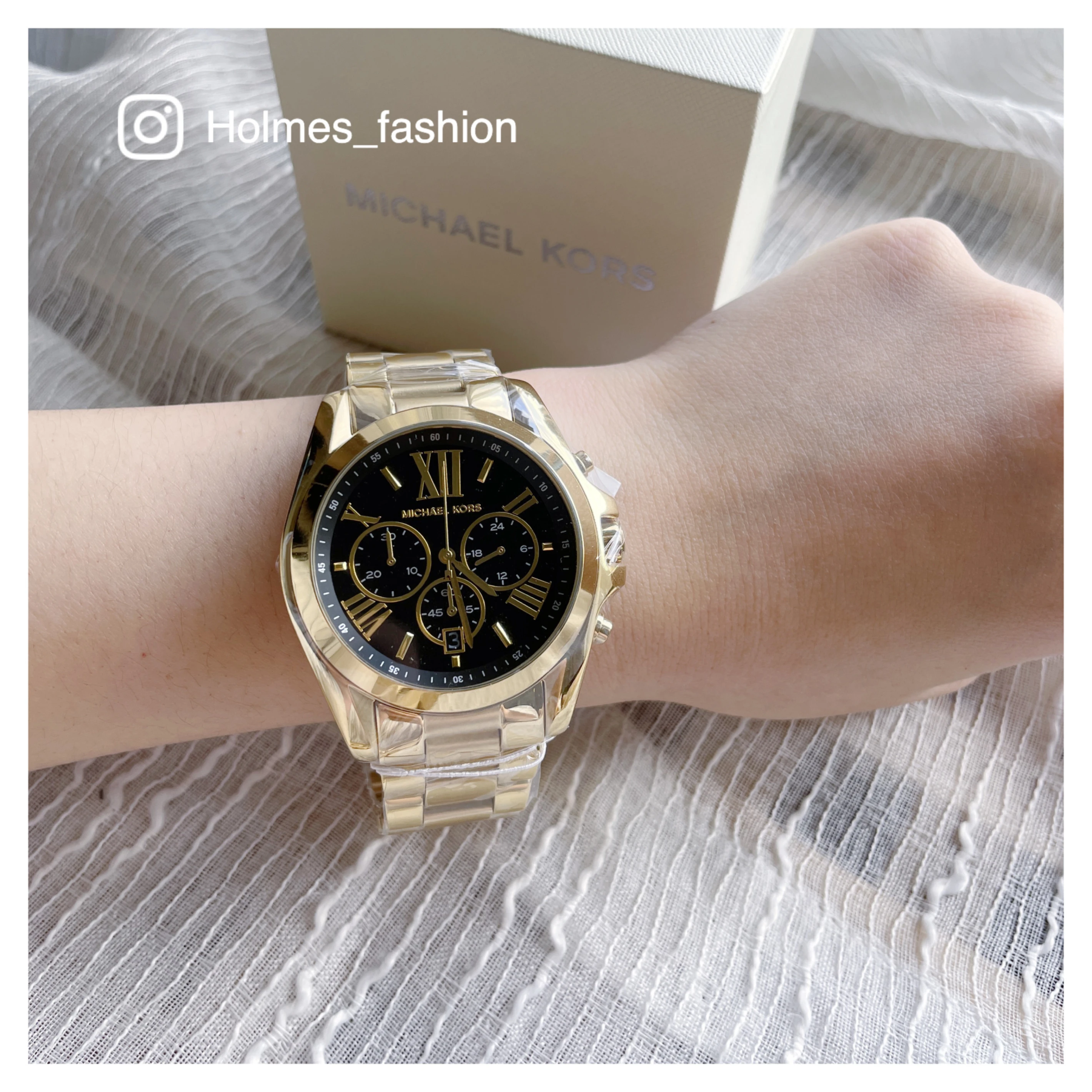 [Holmes]MICHAEL KORS 羅馬數字 三眼 Bradshaw系列 MK手錶 土豪金 MK5739