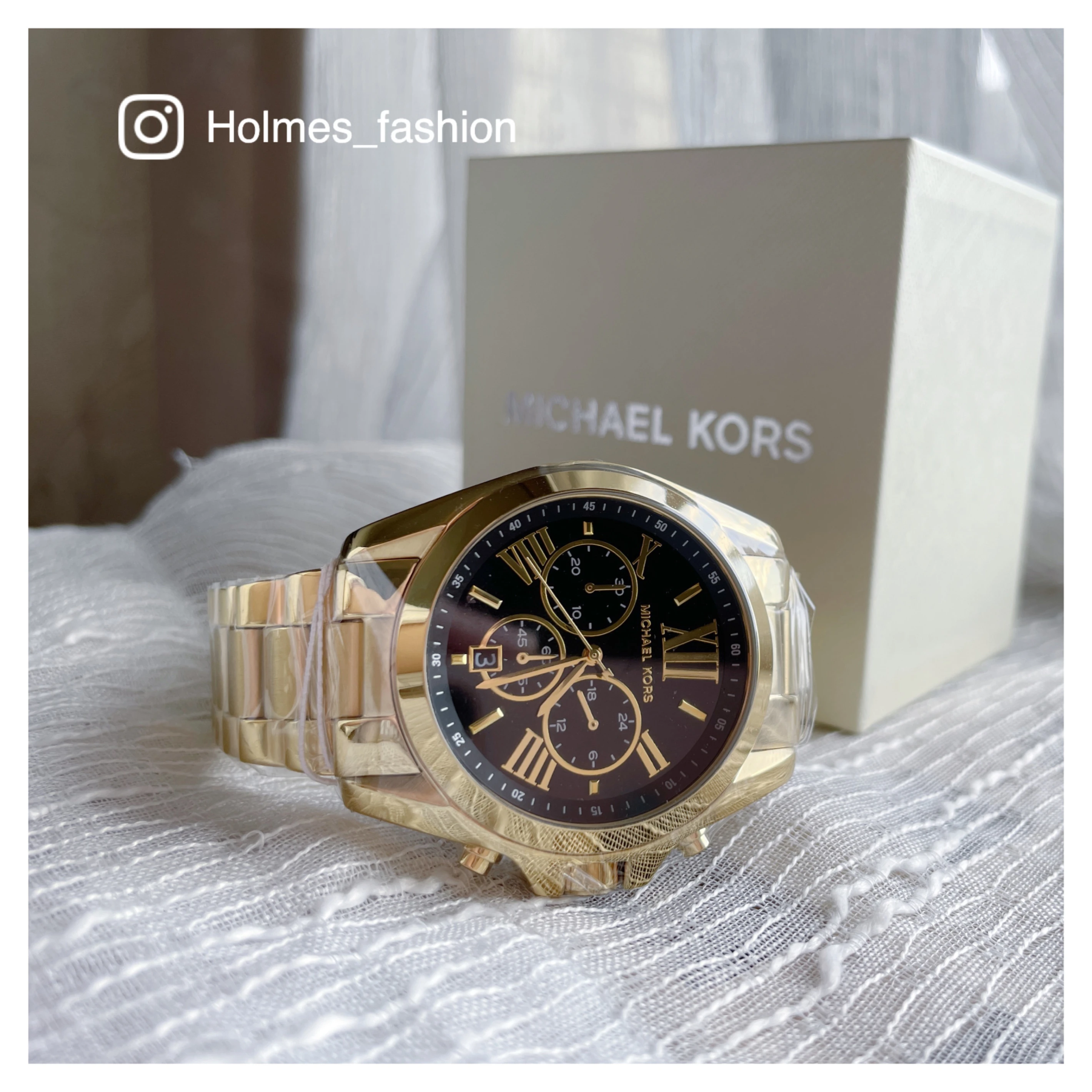 [Holmes]MICHAEL KORS 羅馬數字 三眼 Bradshaw系列 MK手錶 土豪金 MK5739