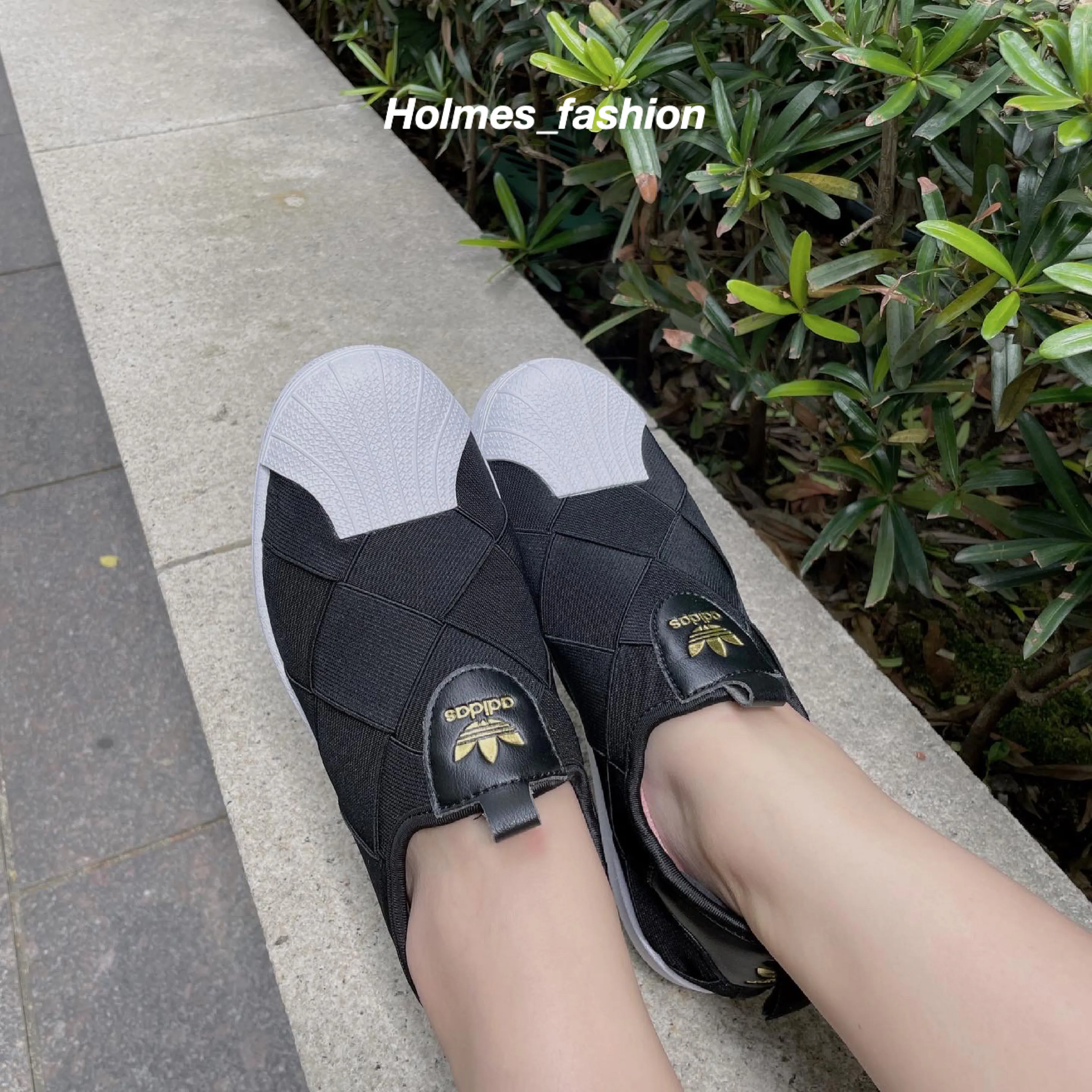 [Holmes]ADIDAS SUPERSTAR SLIP ON W 貝殼 金標 懶人鞋 FV3187 繃帶鞋 黑色
