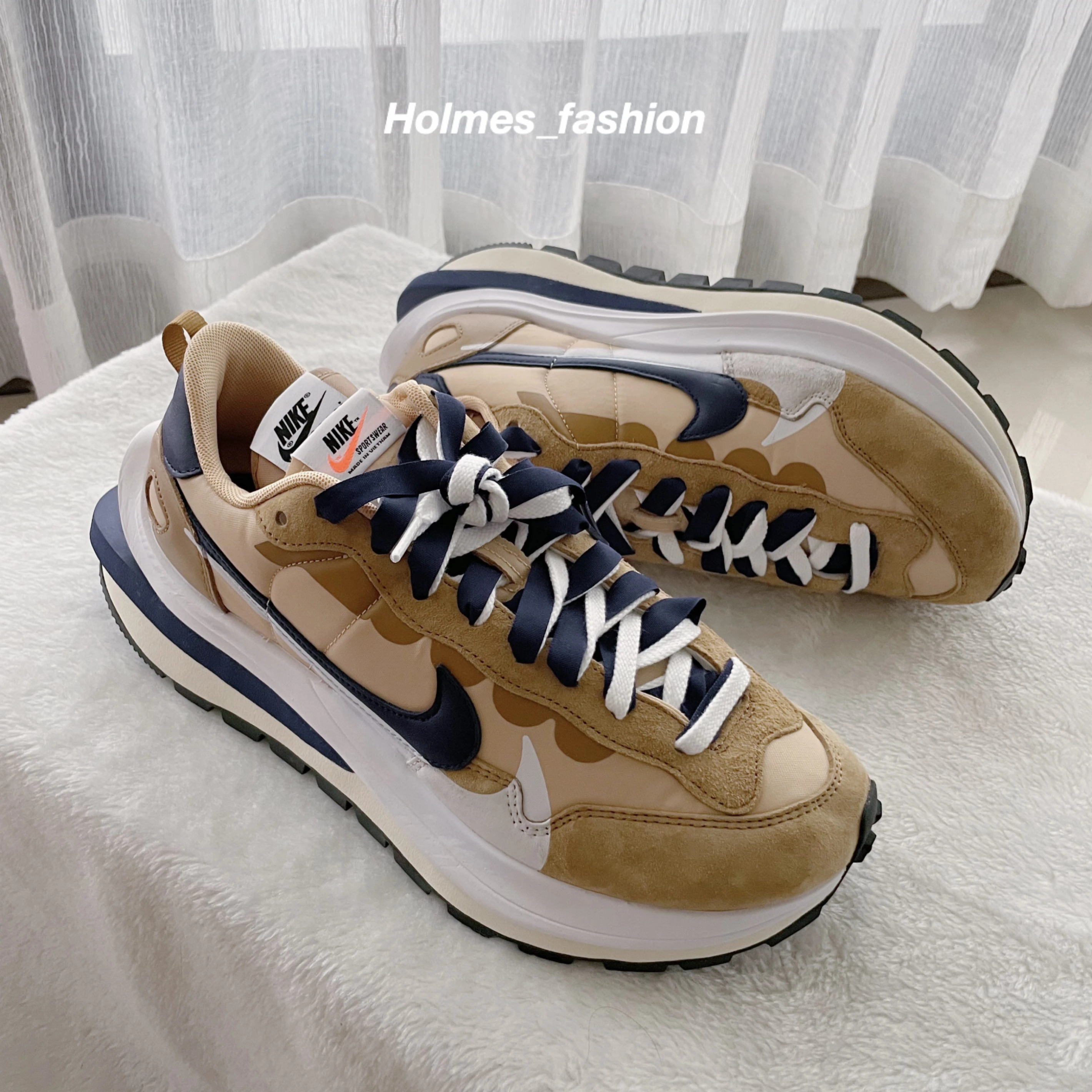 [Holmes]NIKE VAPORWAFFLE x SACAI 解構 奶茶海軍藍 2021春季 限量鞋款 DD1875-200