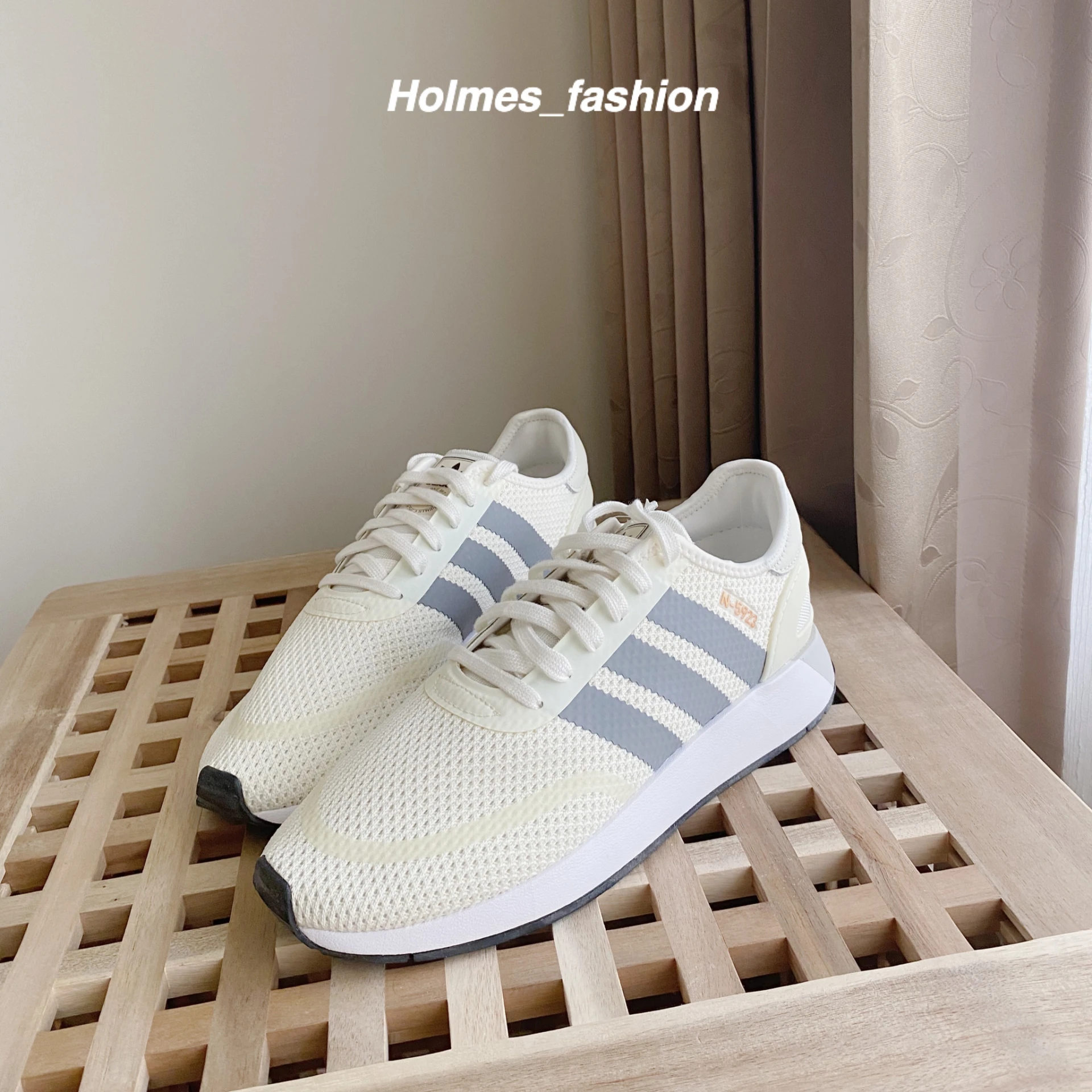 [Holmes]ADIDAS N-5923 男鞋 DB0958 米白 金字 灰線 27公分 出清零碼