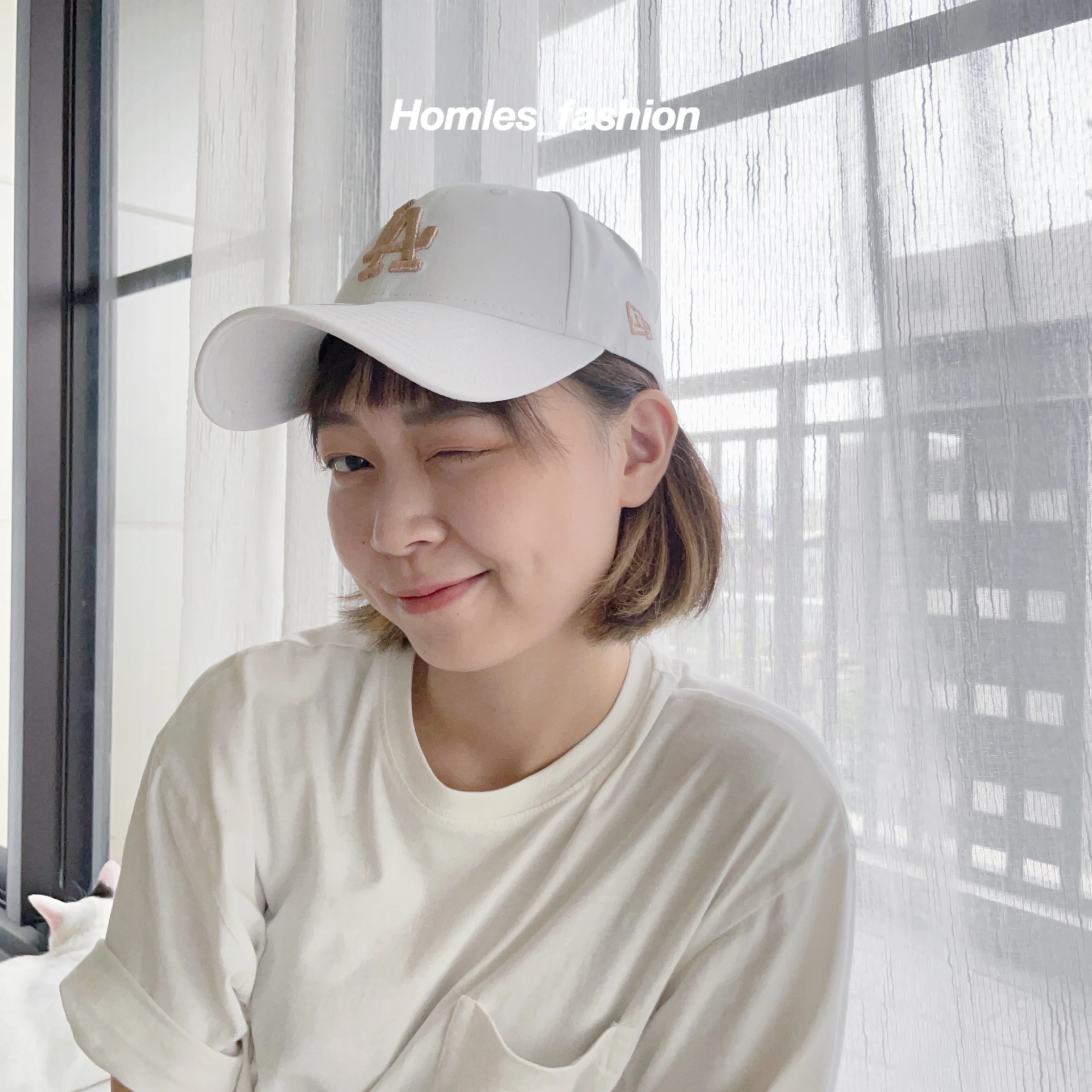 [Holmes]NEW ERA 9 FORTY LA 刺繡 白 玫瑰金 老帽