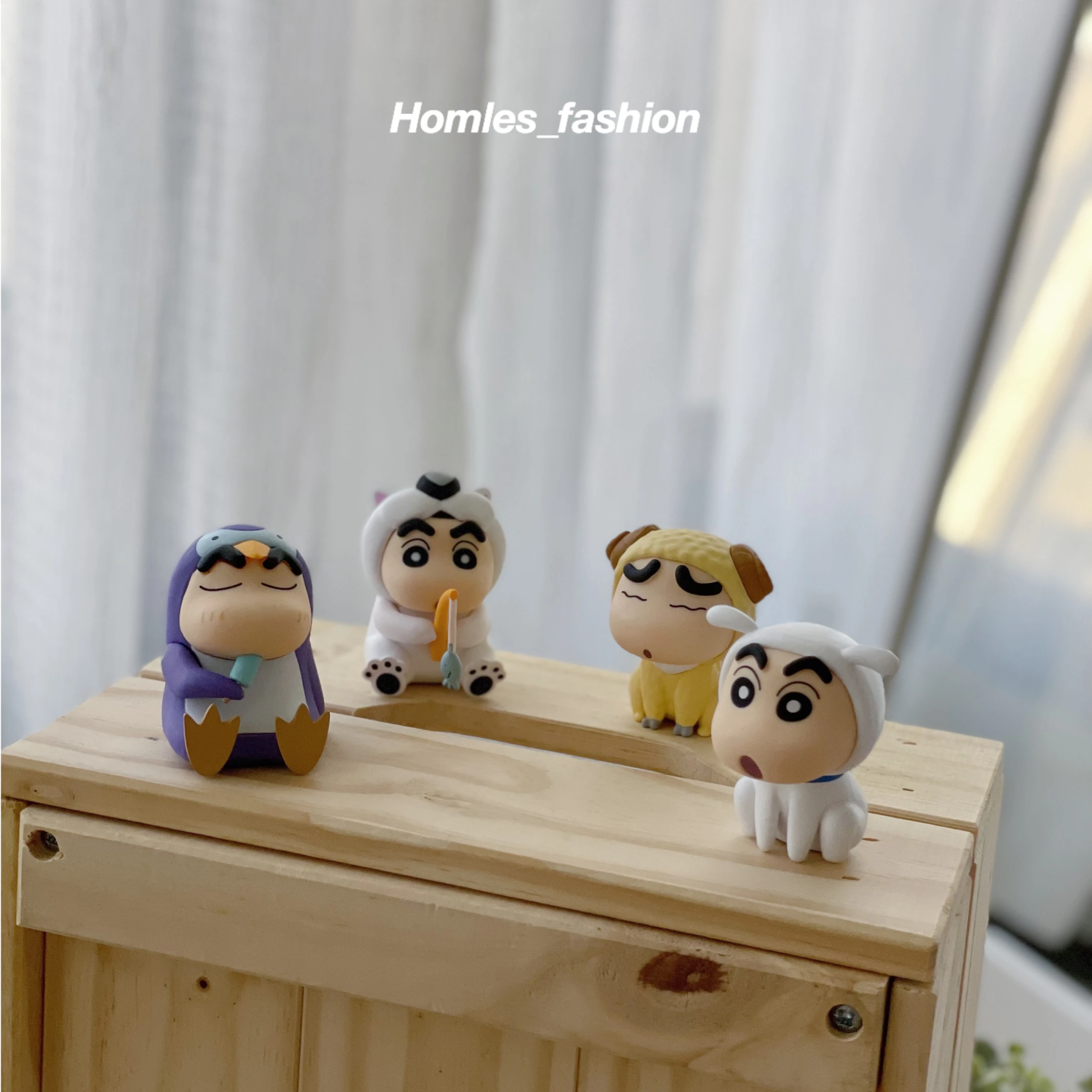 [Holmes]韓國:South_Korea: 蠟筆小新 動物裝扮 公仔 企鵝 綿羊 北極熊 小白 療癒小物 4入組