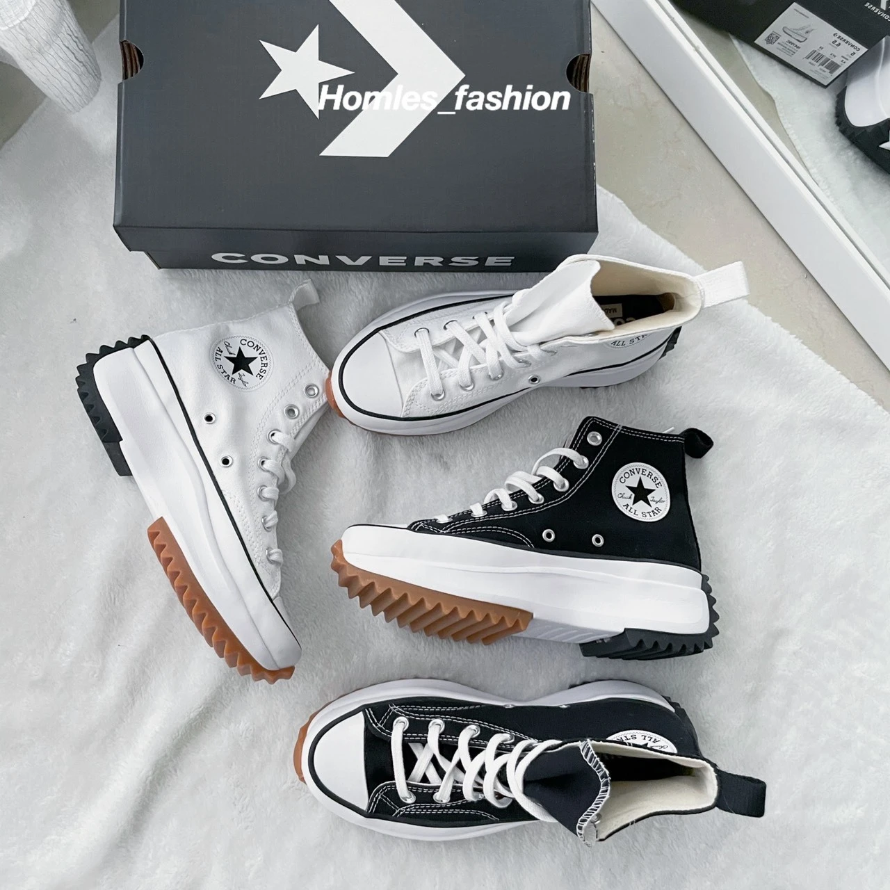 [Holmes]  CONVERSE RUN STAR HIKE 帆布鞋 鋸齒 高筒 白色 JW 平民版 166799C