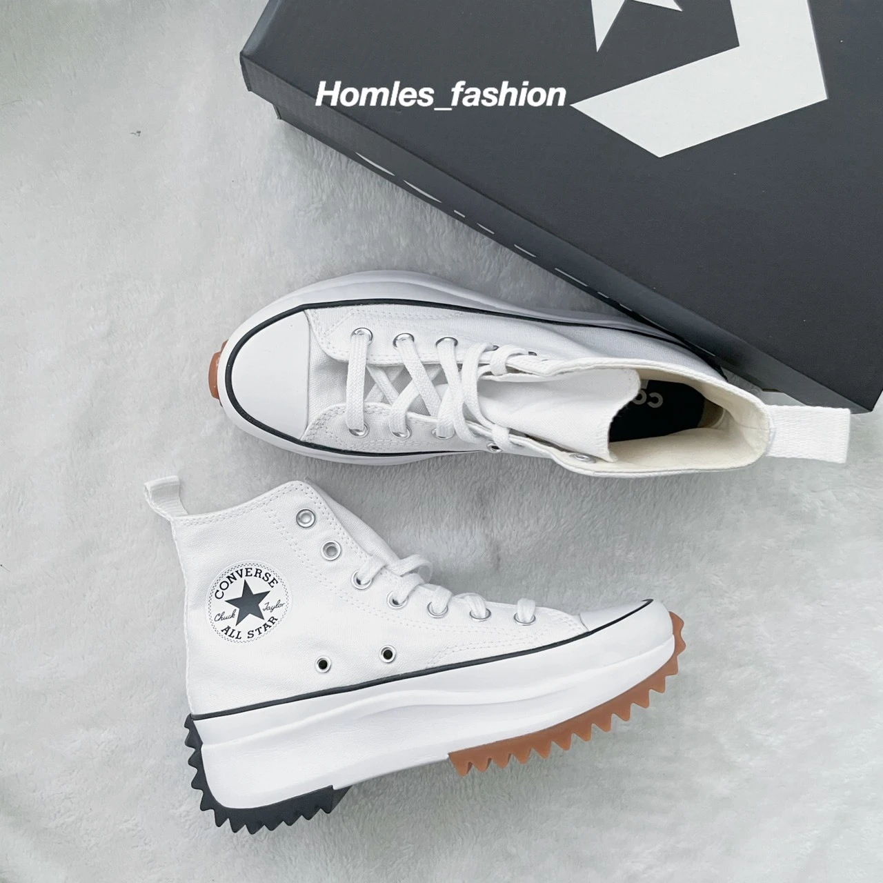 [Holmes]  CONVERSE RUN STAR HIKE 帆布鞋 鋸齒 高筒 白色 JW 平民版 166799C