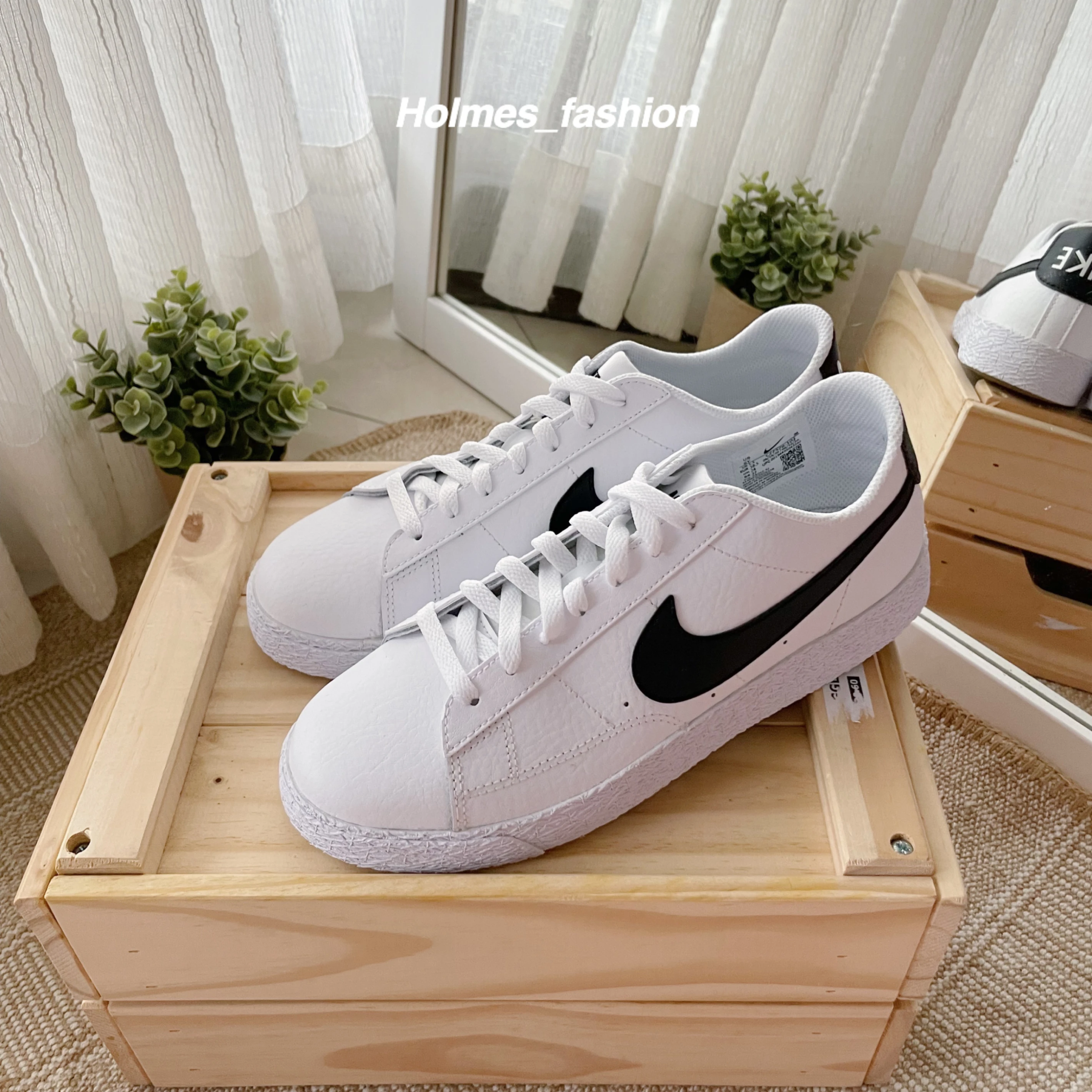 [Holmes]NIKE BLAZER LOW 大童款 白黑