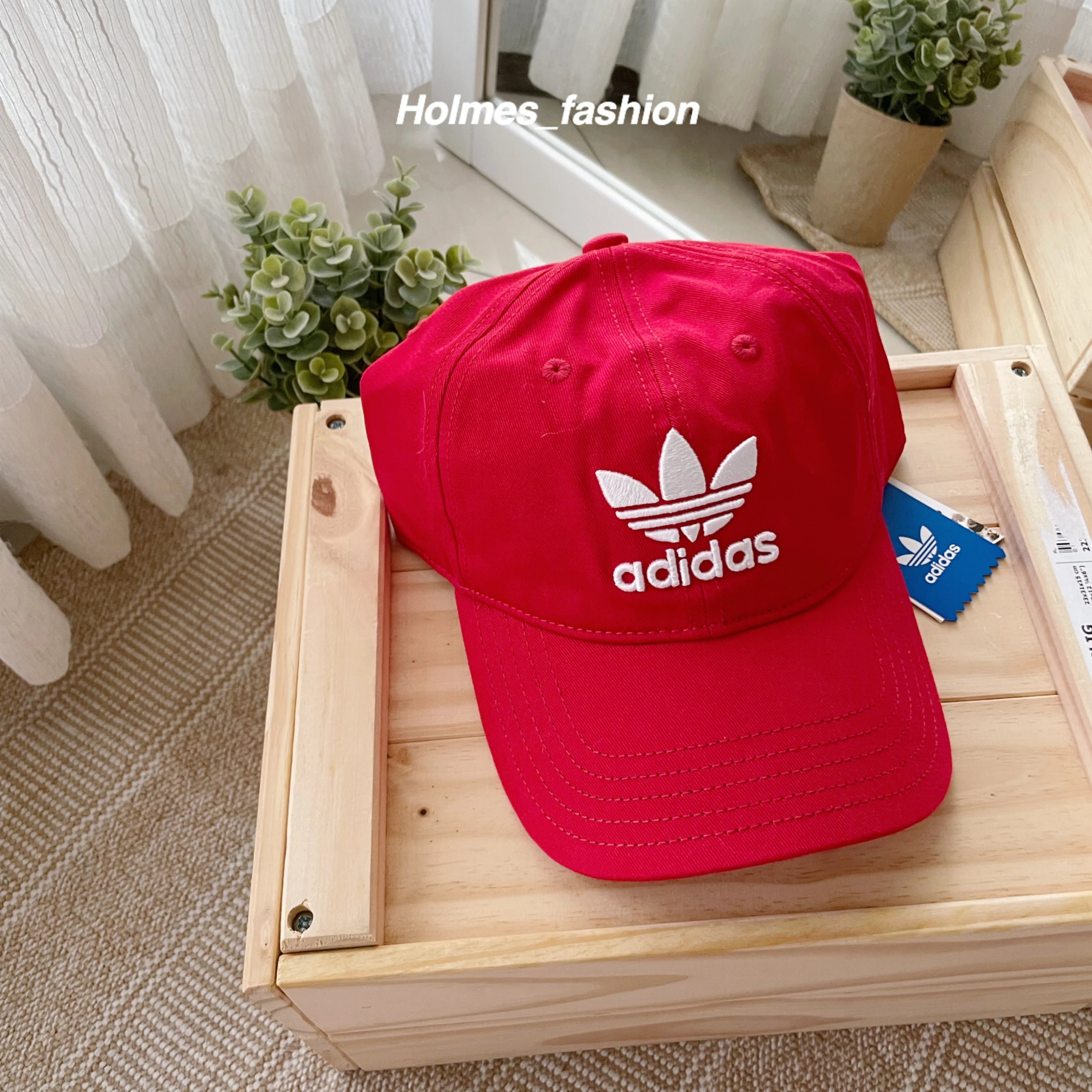 [Holmes]ADIDAS ORIGINALS 刺繡 三葉草 老帽 紅色