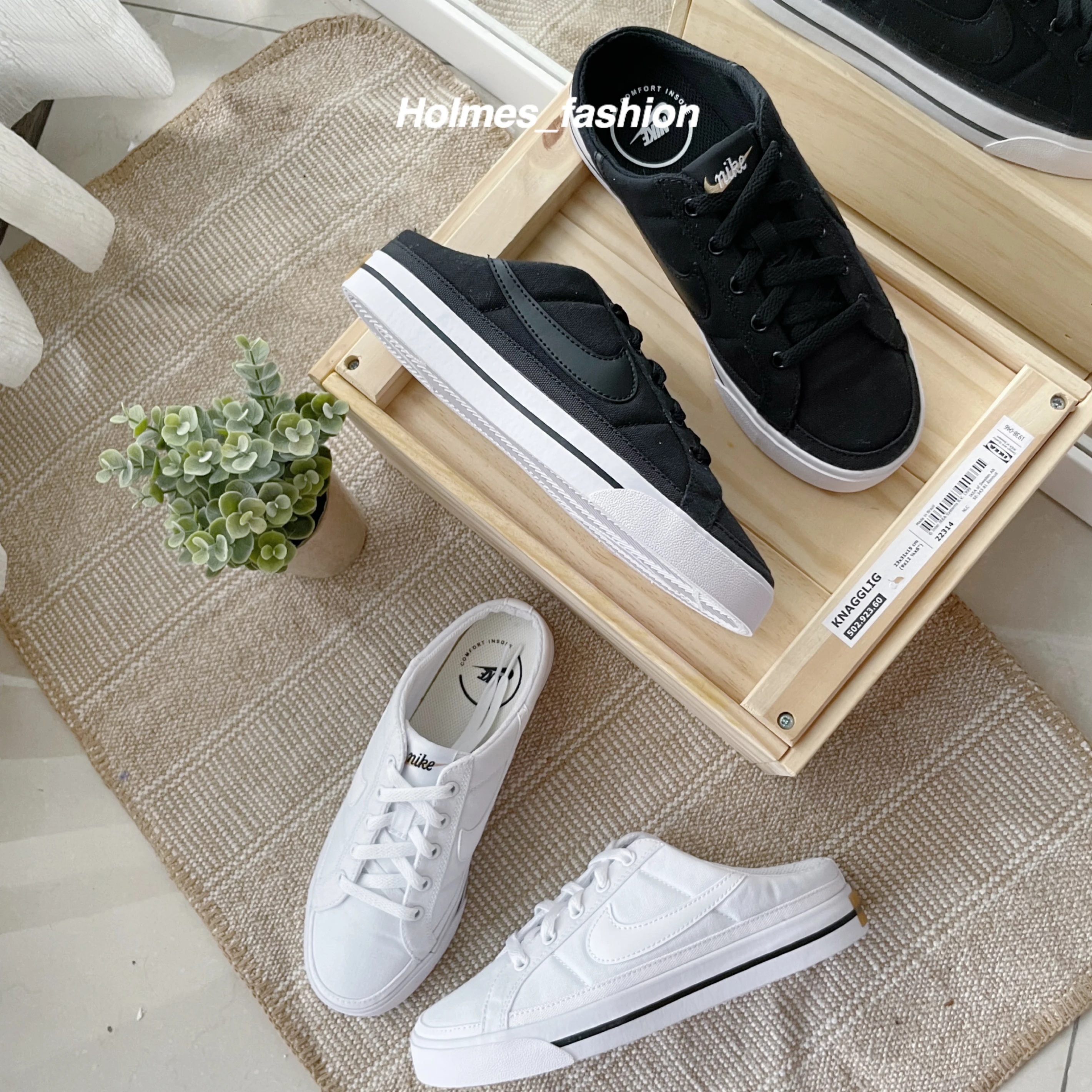 [Holmes]現貨 NIKE COURT LEGACY MULE 穆勒鞋 懶人鞋 黑 白 DB3970-100