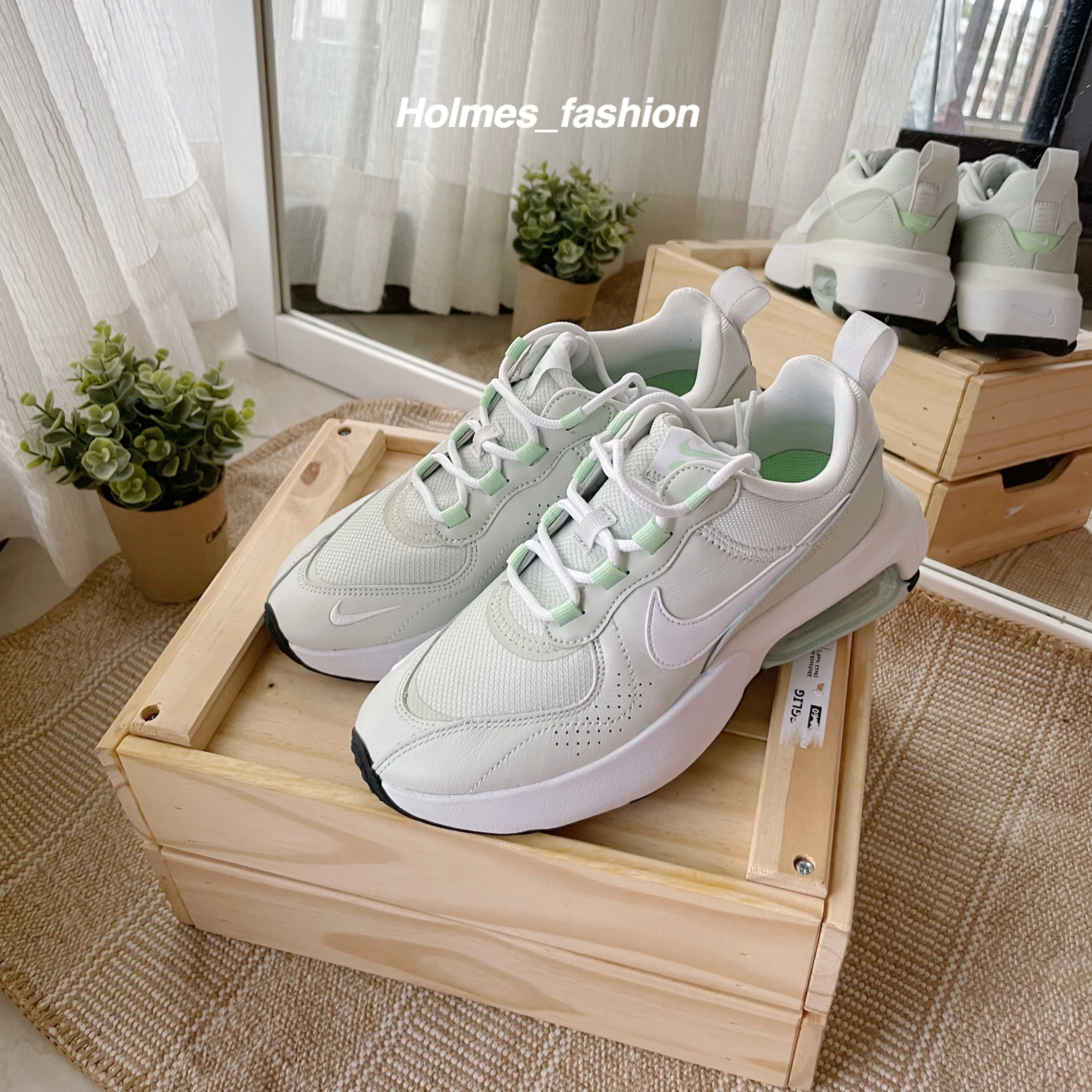 [Holmes]NIKE AIR MAX VERONA 白綠 女鞋 氣墊 舒適 避震 皮革 簡約 球鞋穿搭
