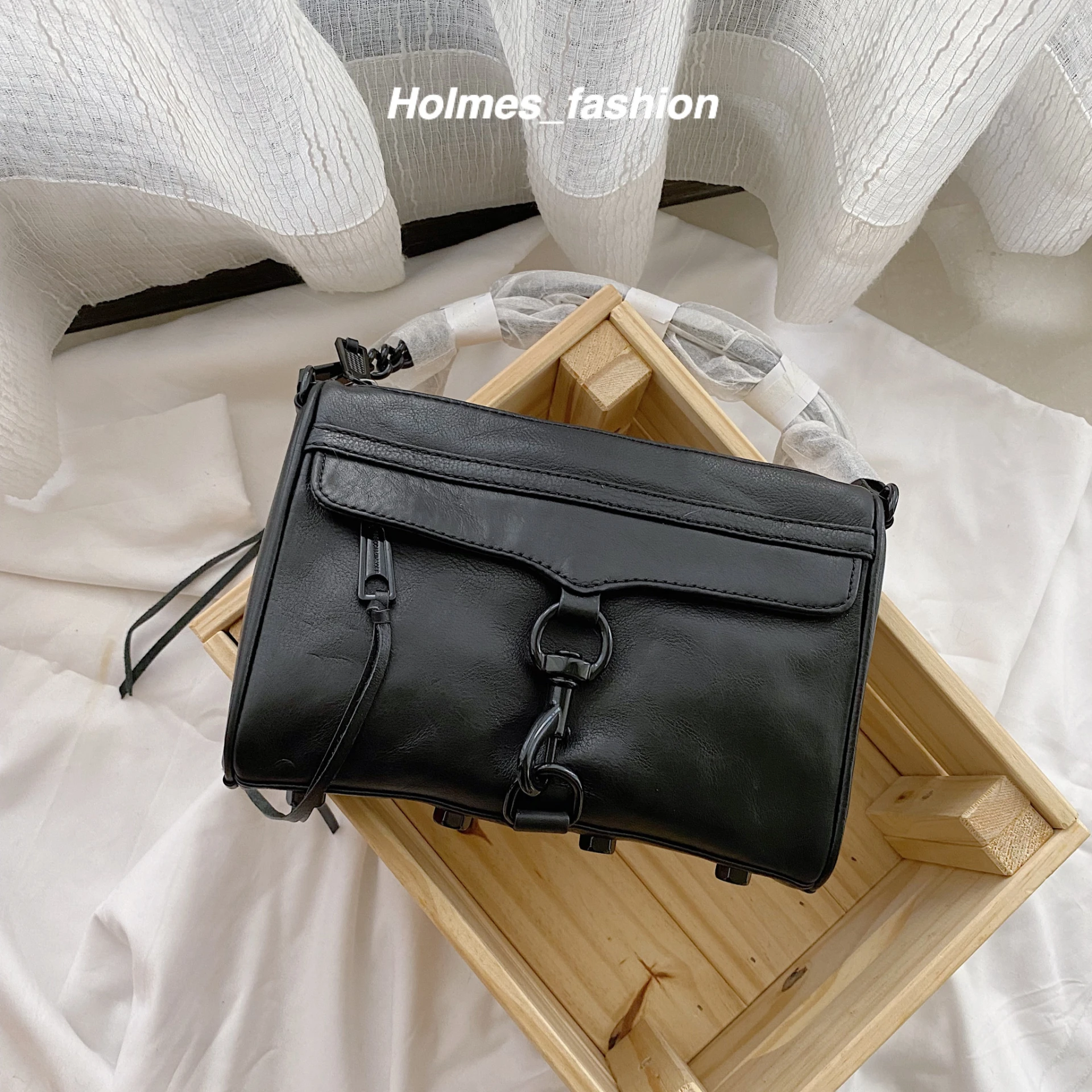[Holmes]REBECCA MINKOFF MINI M.A.C 鍊條包 黑色黑鏈 側背包