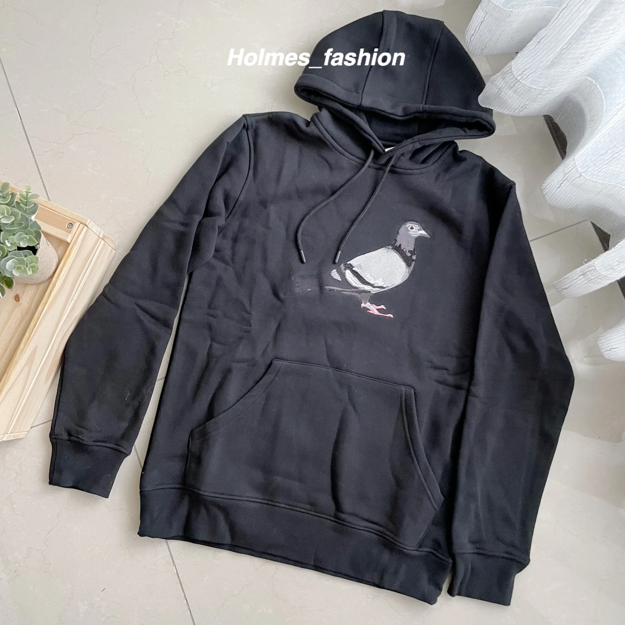 [Holmes]STAPLE HOODIE 美牌 鴿子 刺繡 大鴿子 帽踢 帽T 黑色 男版