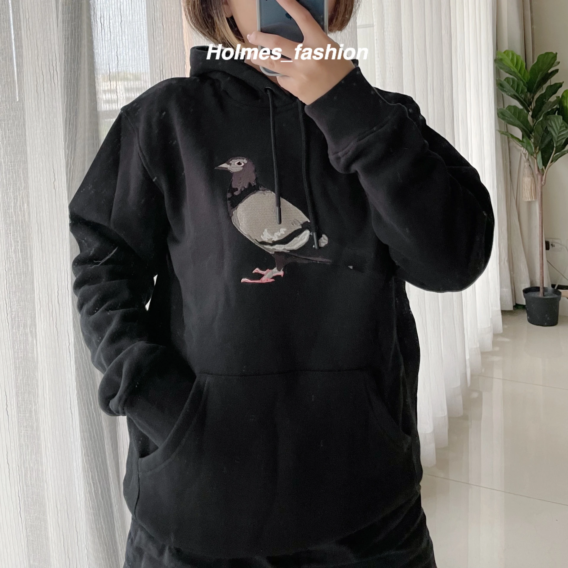 [Holmes]STAPLE HOODIE 美牌 鴿子 刺繡 大鴿子 帽踢 帽T 黑色 男版