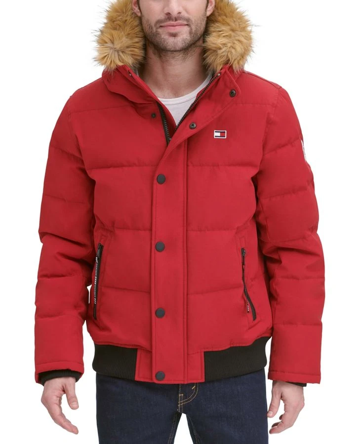 [Holmes]現貨 TOMMY HILFIGER 男版 短款厚大衣外套 紅色 尺寸S