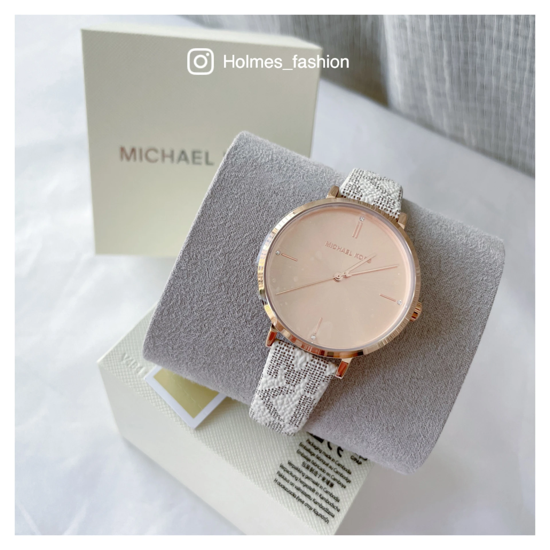 [Holmes]現貨 MICHAEL KORS MK 女錶 MK7128 白色 38mm 玫瑰金色錶殼