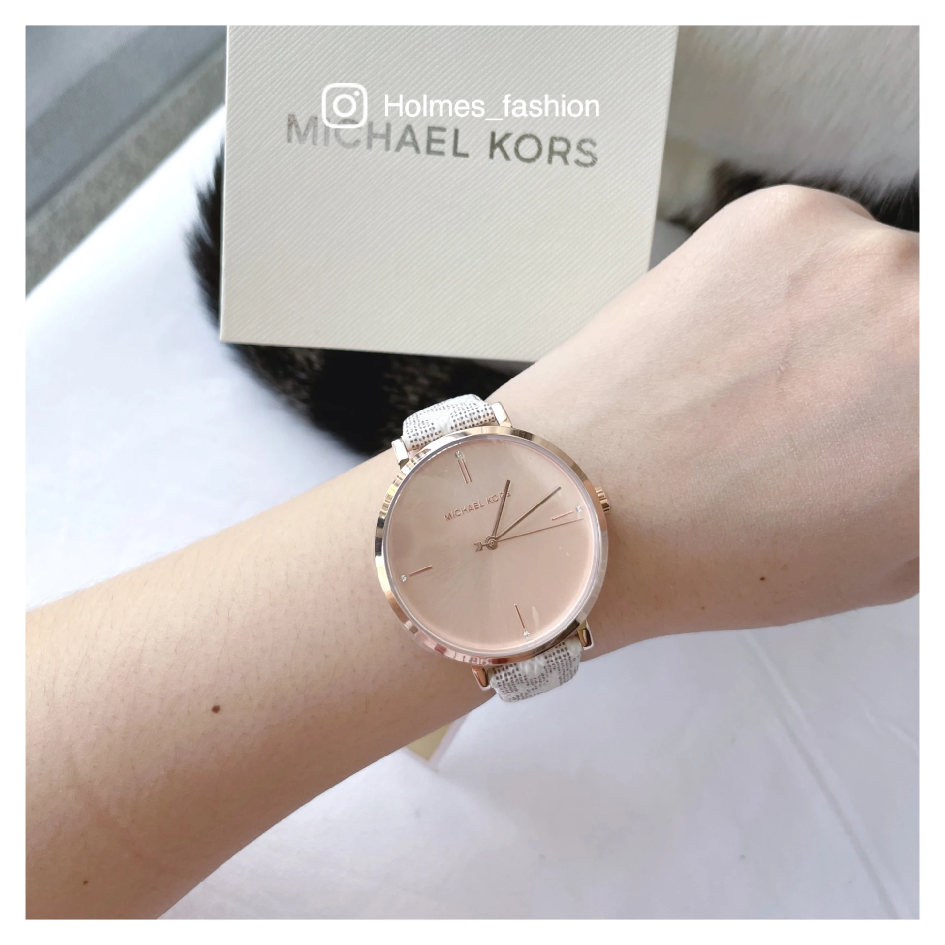 [Holmes]現貨 MICHAEL KORS MK 女錶 MK7128 白色 38mm 玫瑰金色錶殼
