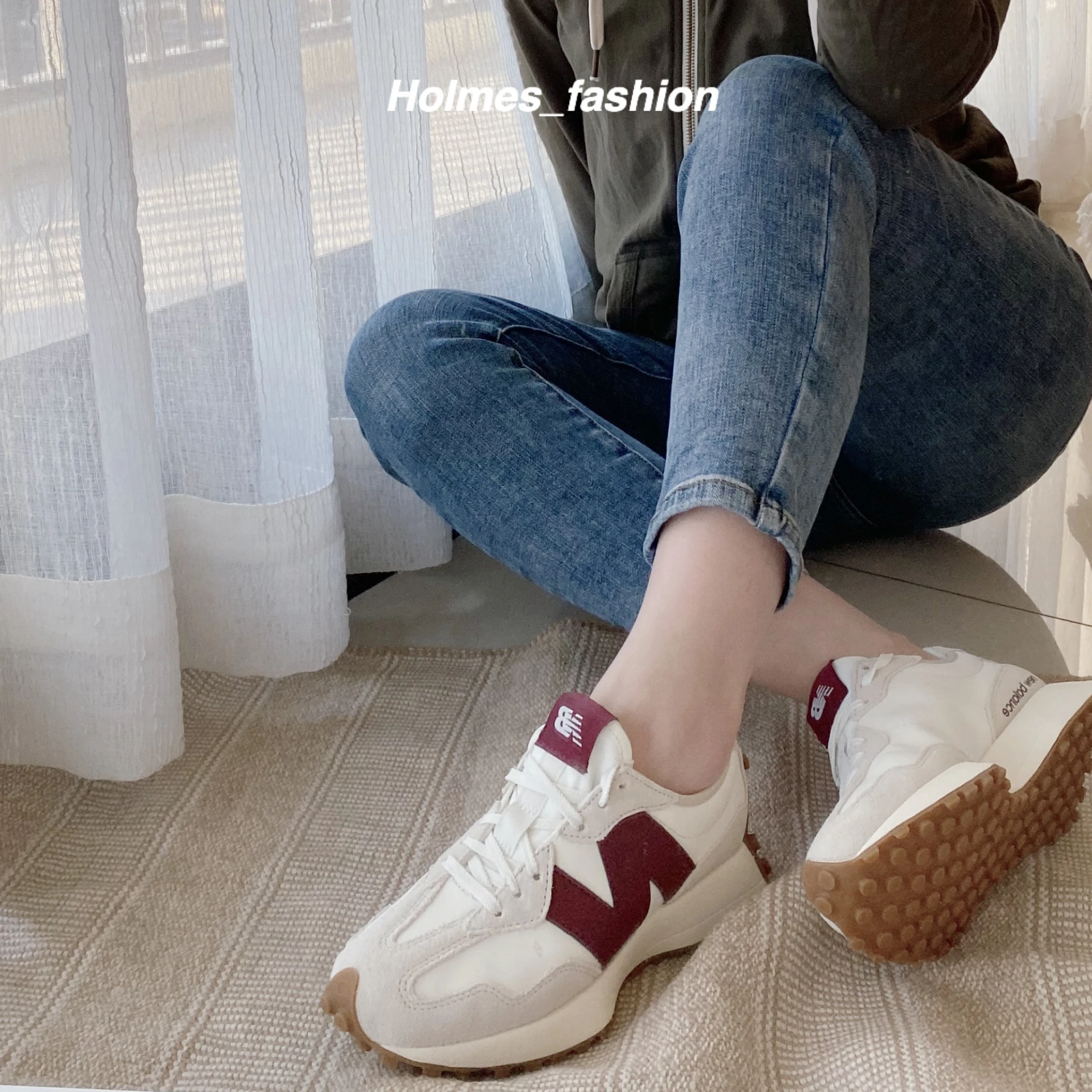 [Holmes]NEW BALANCE 327 NB 復古跑鞋 WS327KA 酒紅 皮革款