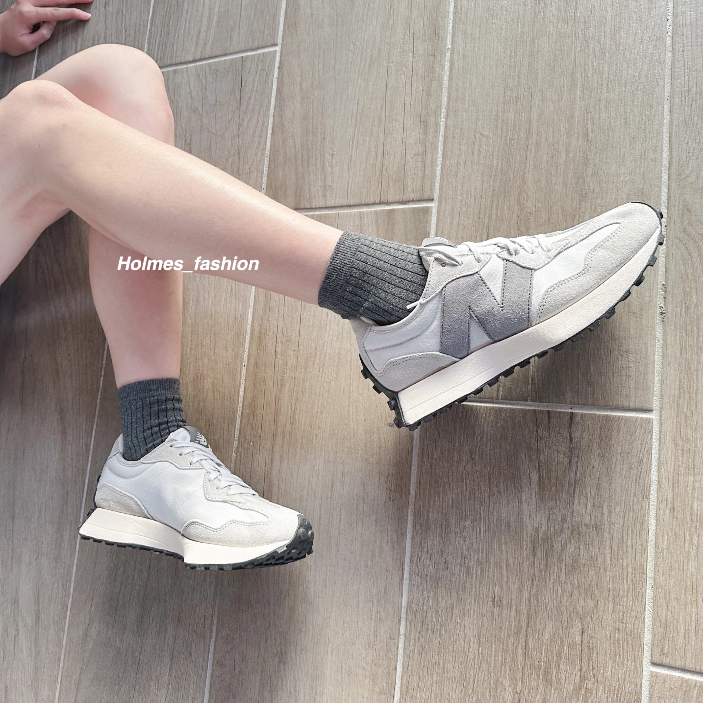[Holmes]NEW BALANCE 327 NB 復古跑鞋 MS327WE 芝麻牛奶 灰白色  現貨