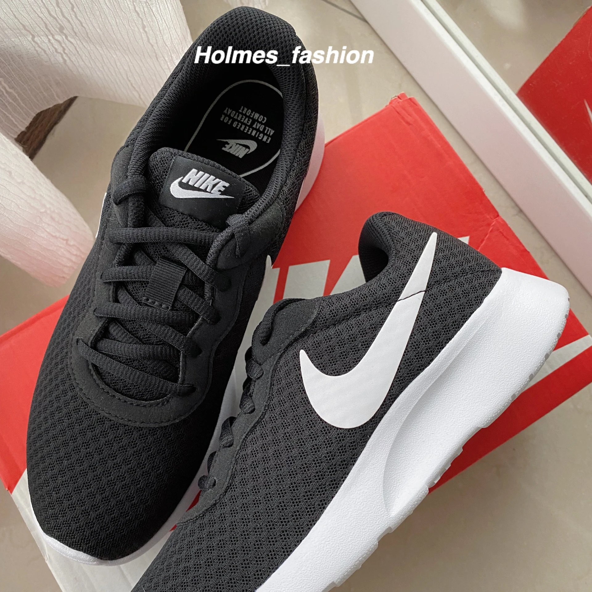 [Holmes]NIKE TANJUN 透氣 網布  運動鞋 跑鞋 黑白 812655-011