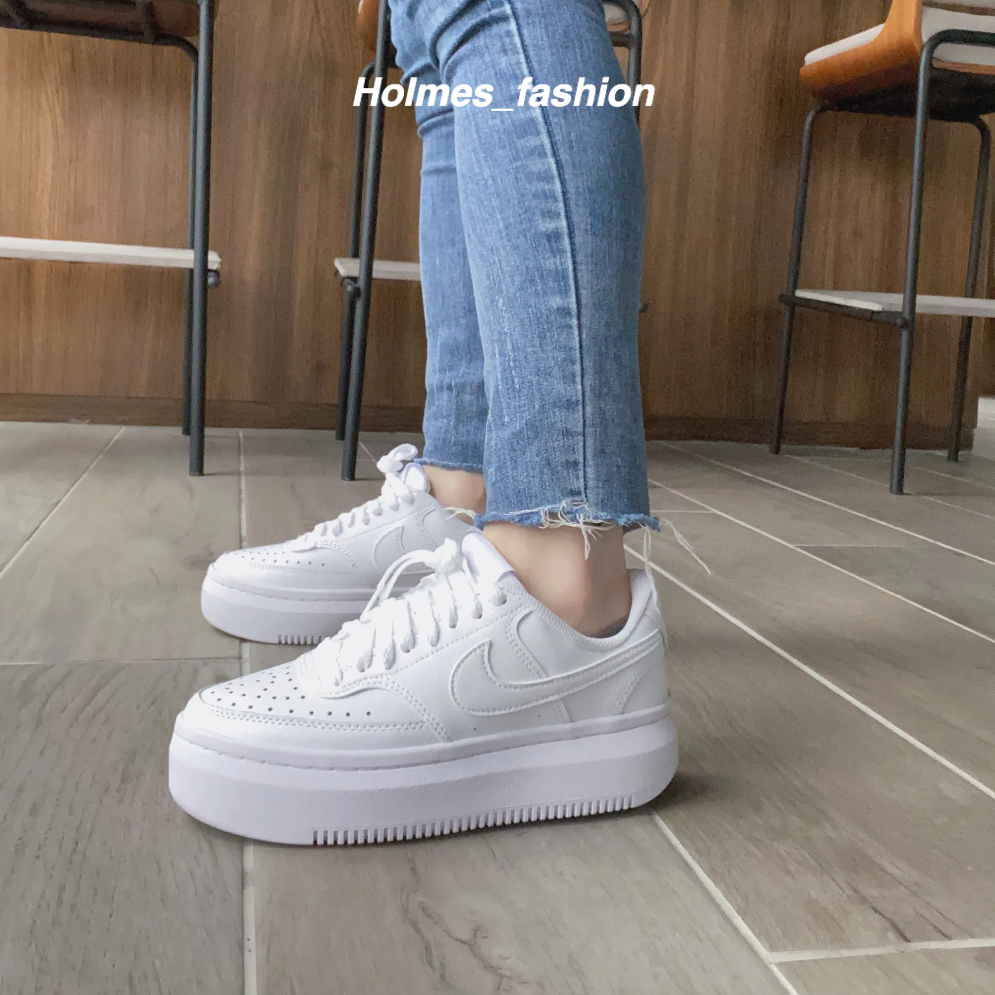 [Holmes]NIKE COURT VISION ALTA 小 FORCE 厚底 增高鞋 DM0113-100  白