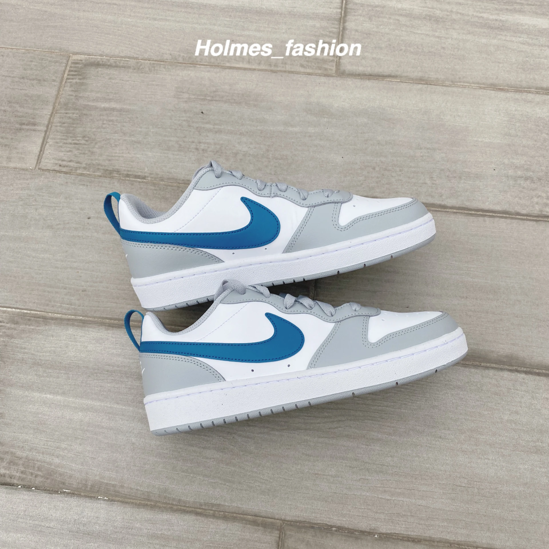 [Holmes]NIKE COURT BOROUGH LOW GS 灰白藍 小DUNK