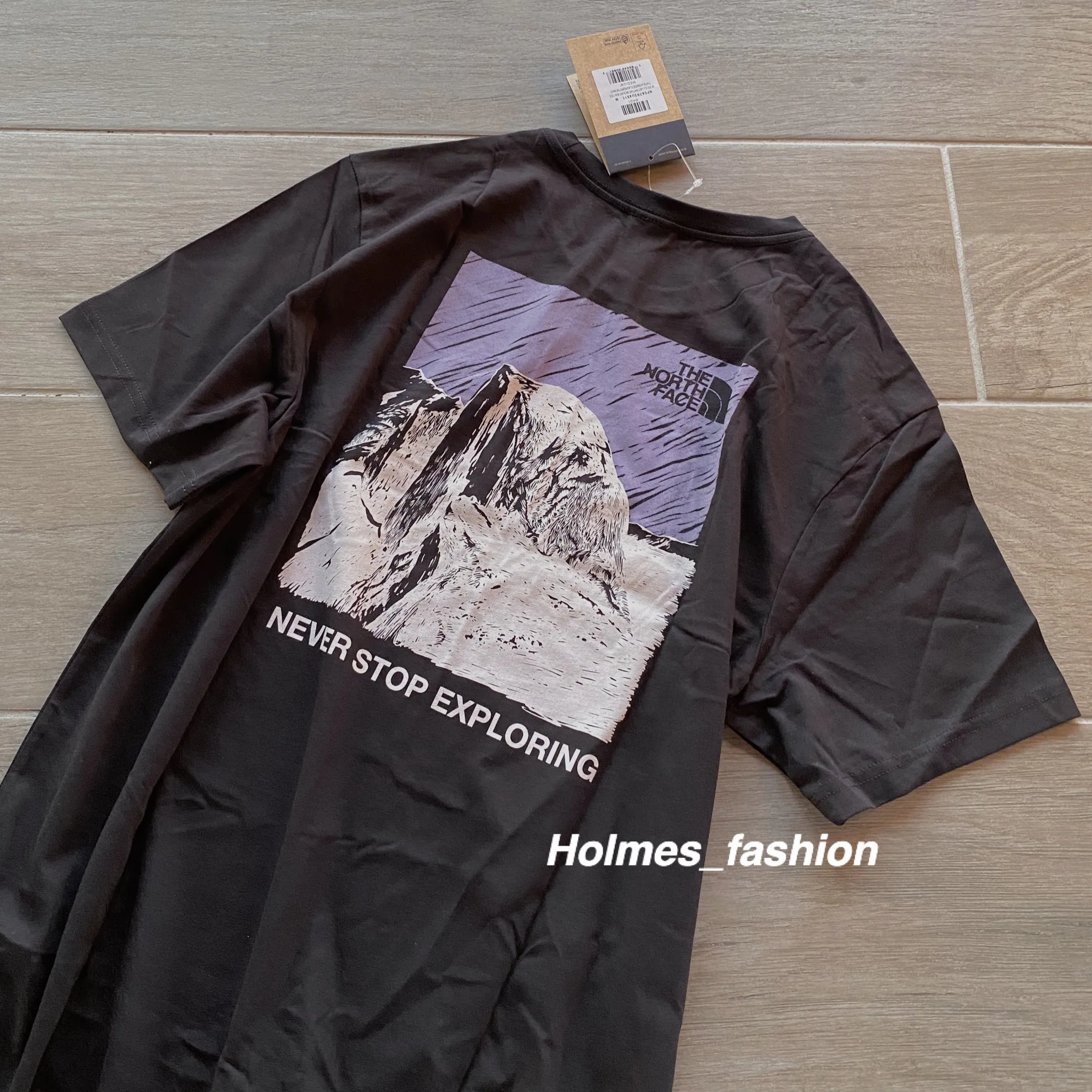 [Holmes]THE NORTH FACE 北臉 紫色山脈 短袖 T恤 黑色