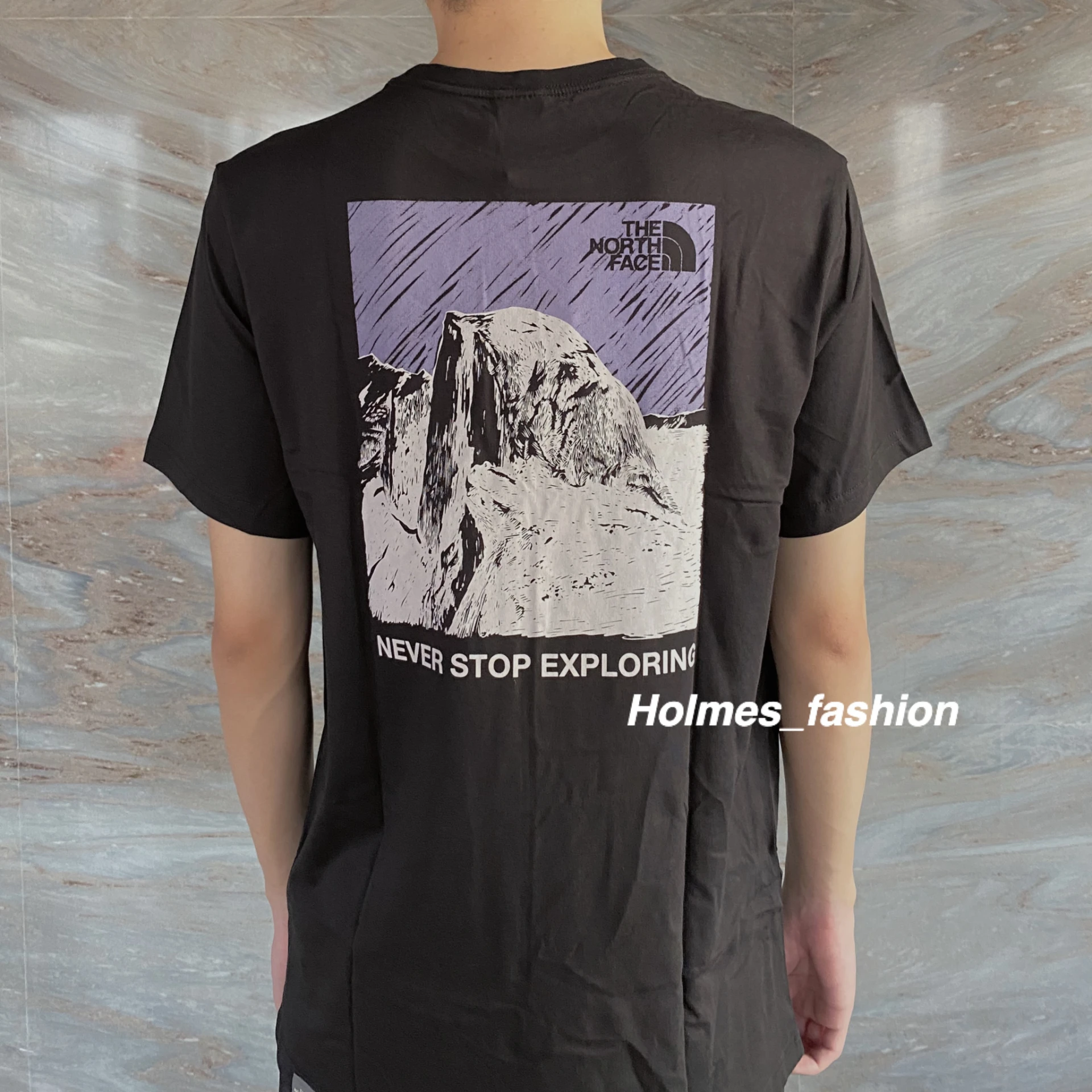 [Holmes]THE NORTH FACE 北臉 紫色山脈 短袖 T恤 黑色