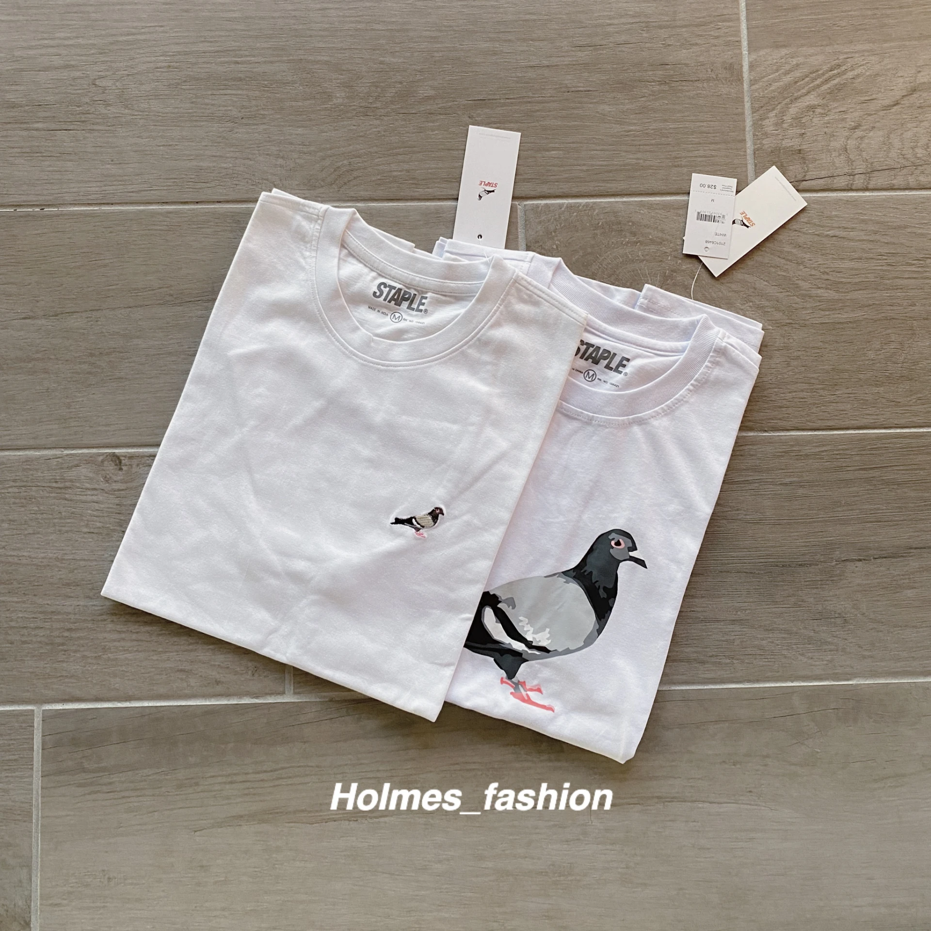 [Holmes]STAPLE T-SHIRT 鴿子短袖 大鴿印刷 / 小鴿刺繡 短袖 T恤 白色