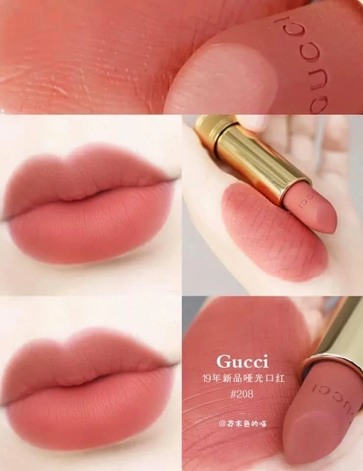[Holmes]Gucci 霧面金管 唇膏 #208 THEY MET IN ARGENTINA 蜜桃奶茶色