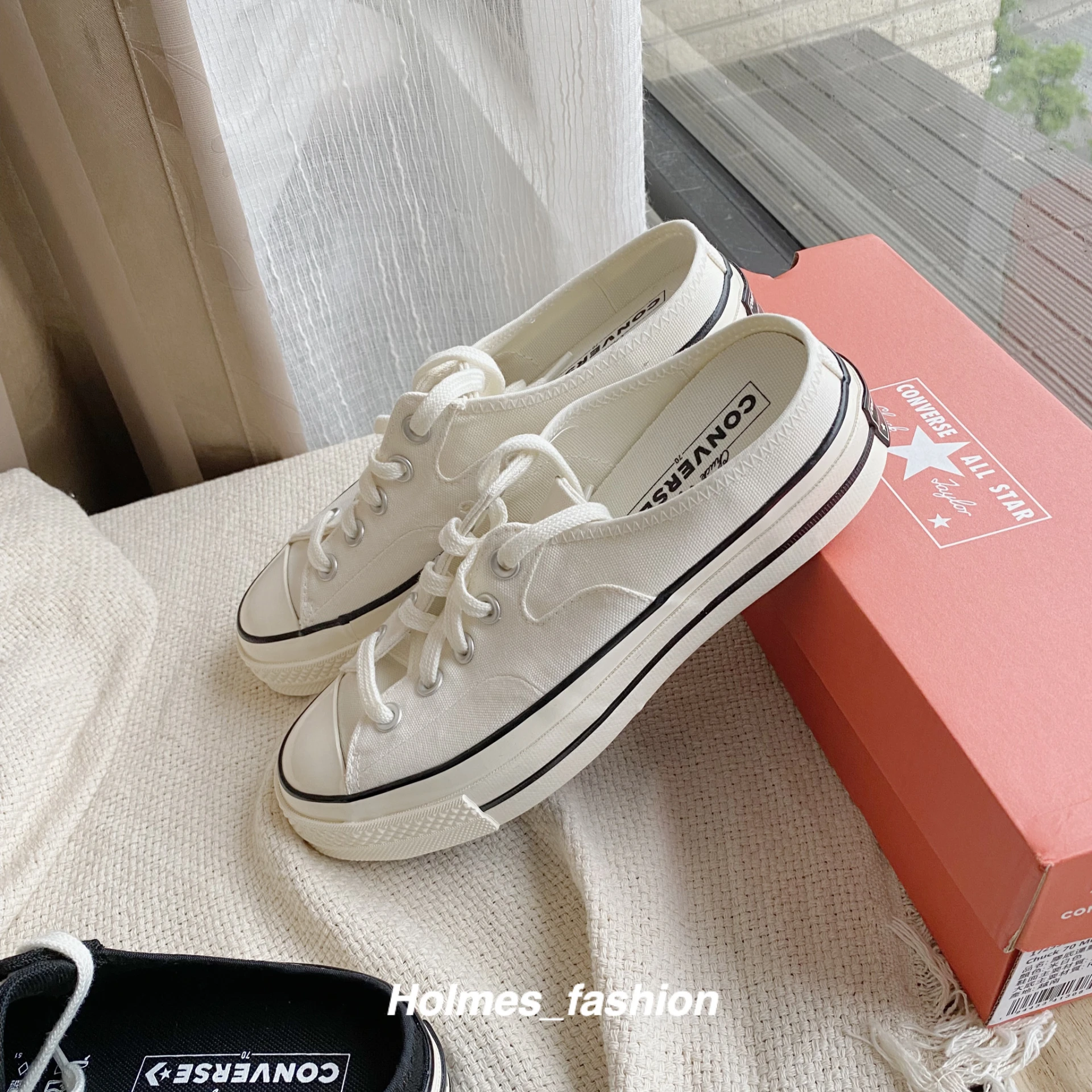 [Holmes]CONVERSE CHUCK 1970 MULE 穆勒鞋 懶人鞋 黑色 / 米白色