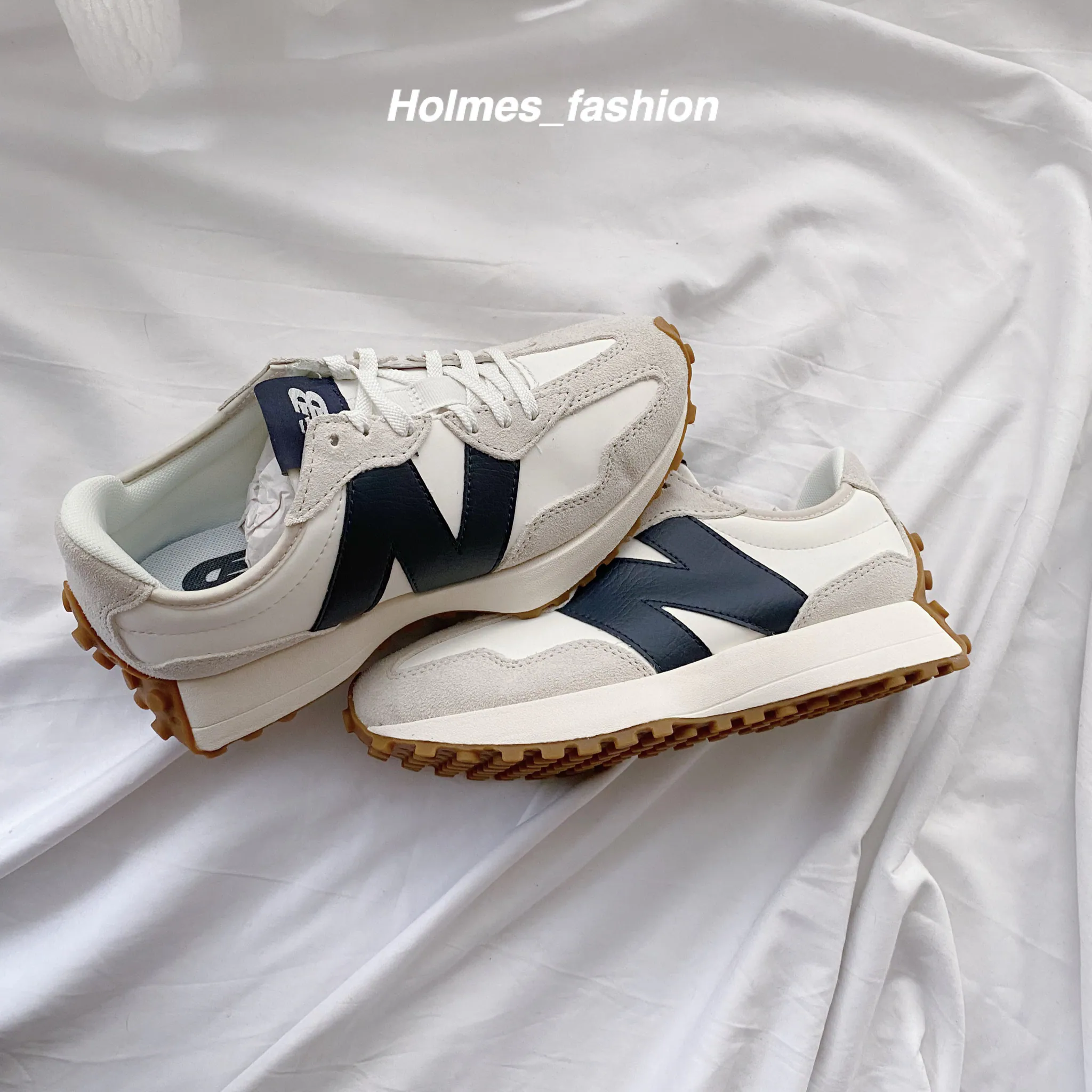 [Holmes]NEW BALANCE 327 NB WS327KB 深藍 皮革款