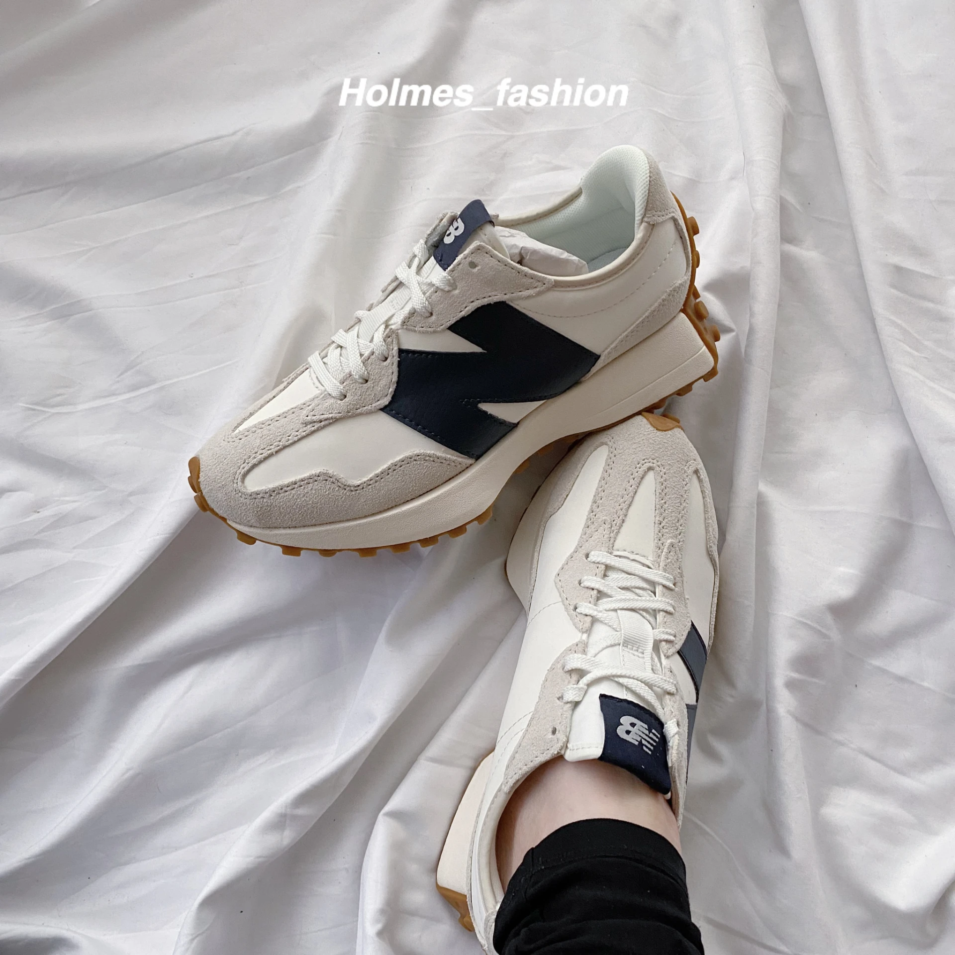 [Holmes]NEW BALANCE 327 NB WS327KB 深藍 皮革款