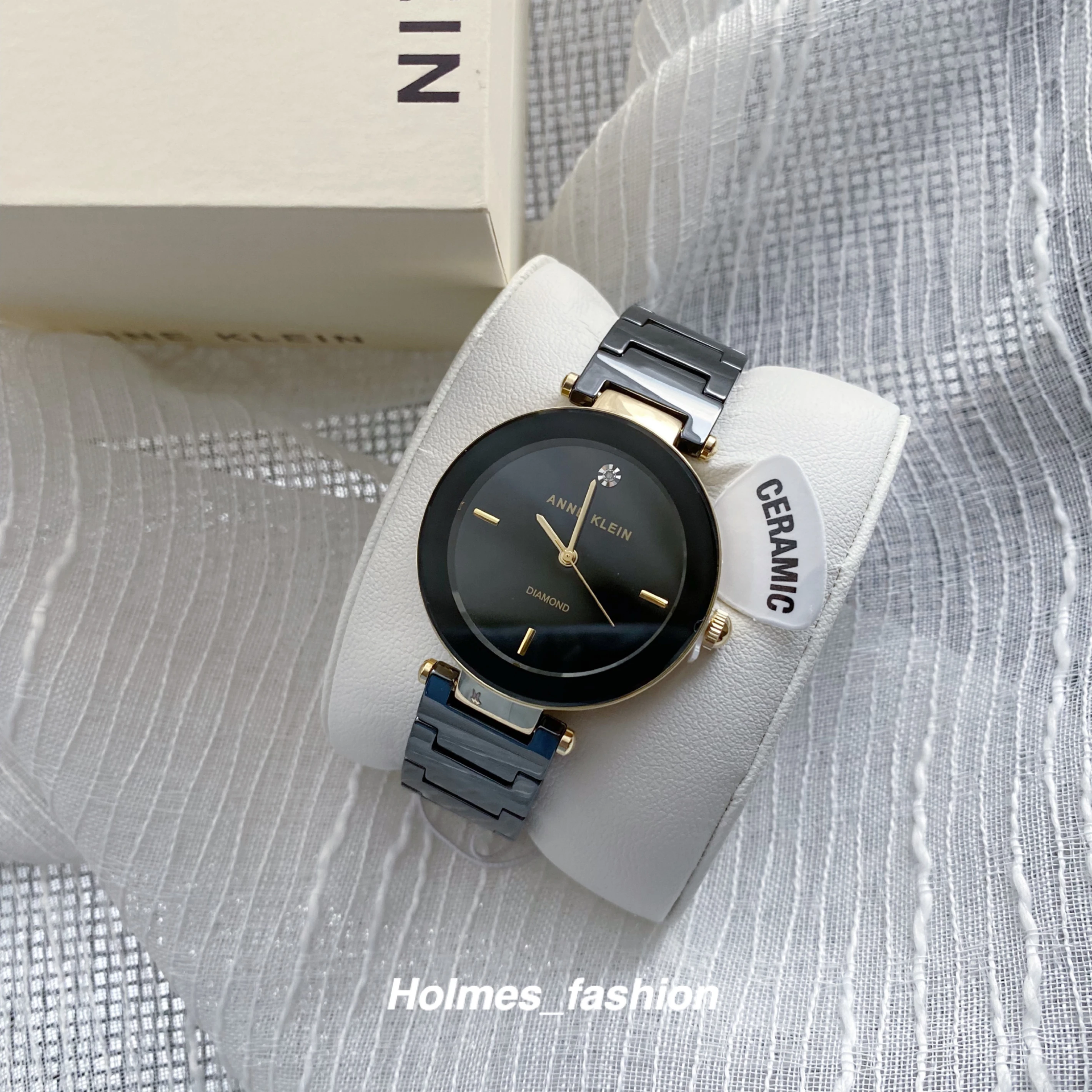 [Holmes]Anne Klein 陶瓷黑色錶盤 黑金