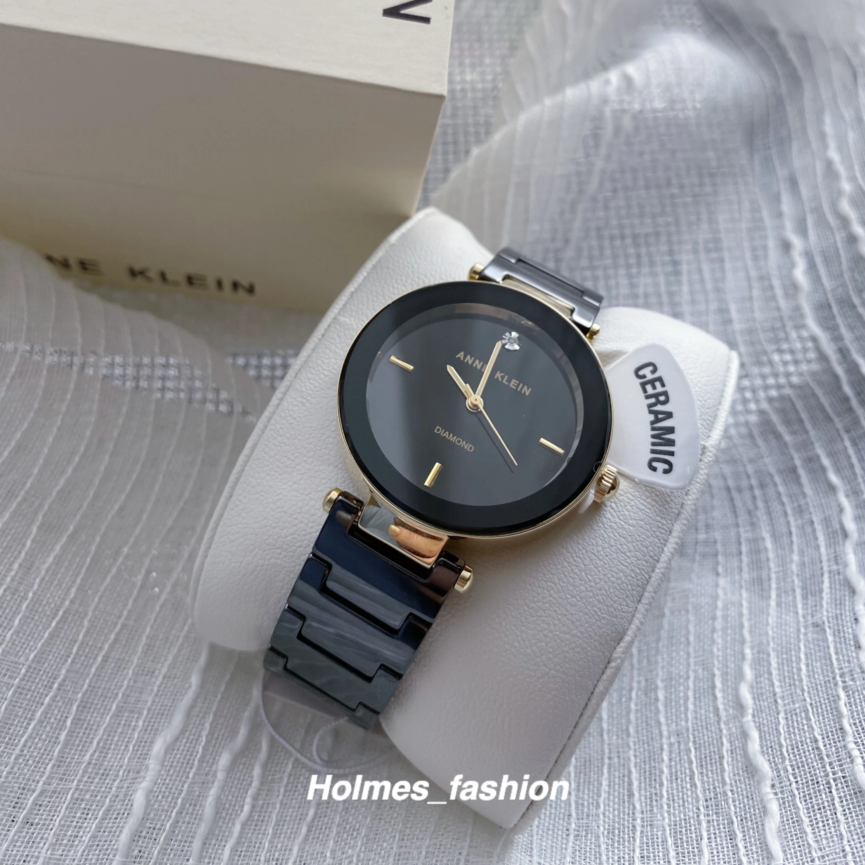 [Holmes]Anne Klein 陶瓷黑色錶盤 黑金